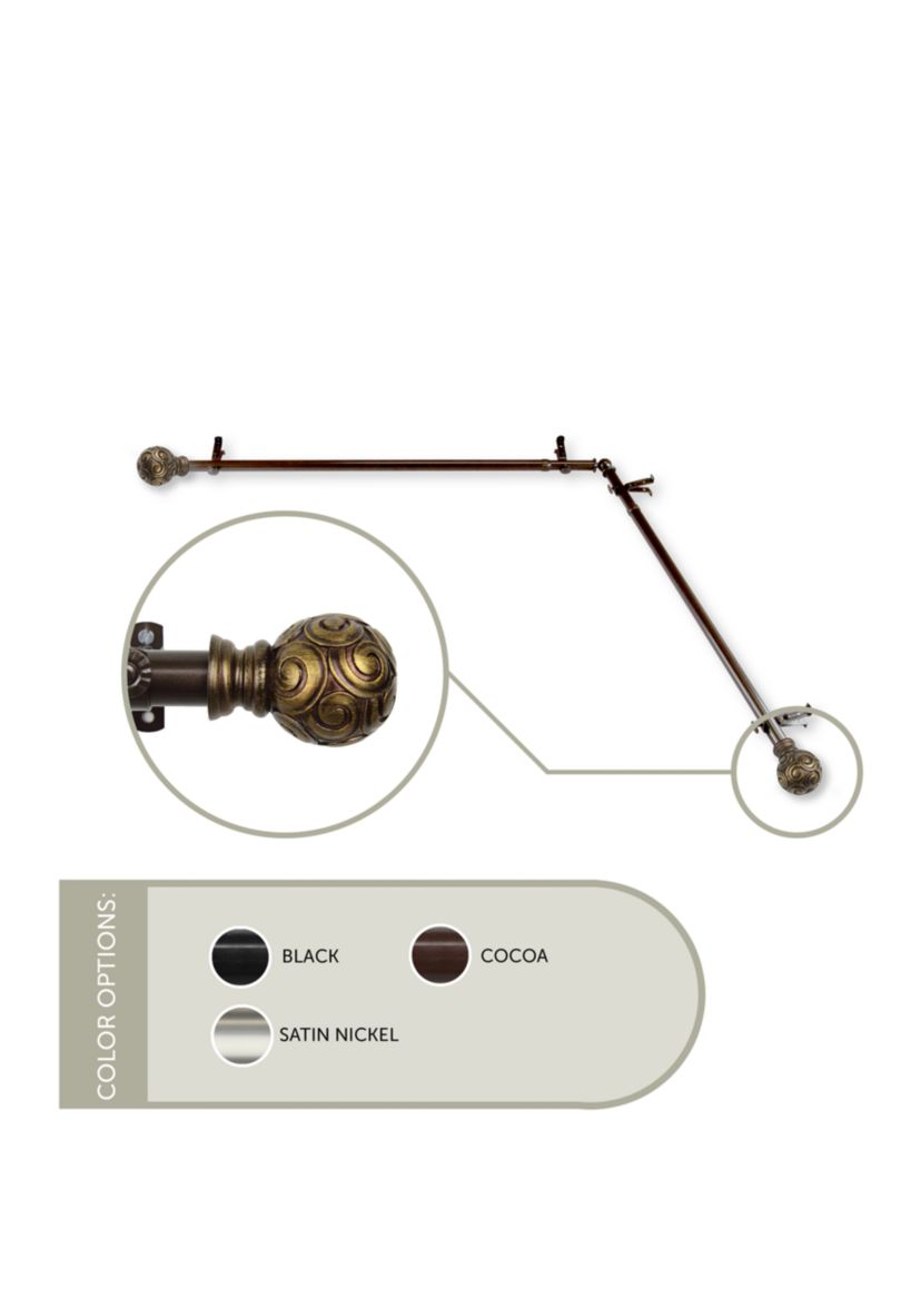 Bonbon Corner Window Curtain Rod - Expands 48 in to 84 in