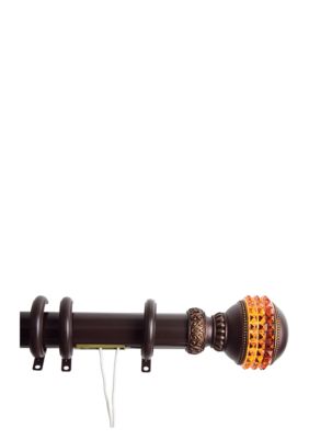 Decorative Traverse Rod with Rings Gemstone Finial