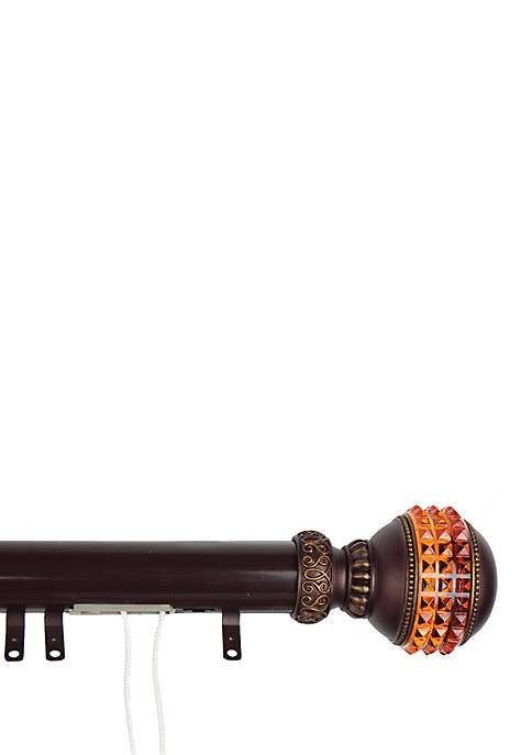 Decorative Traverse Rod with Sliders Gemstone Finial 