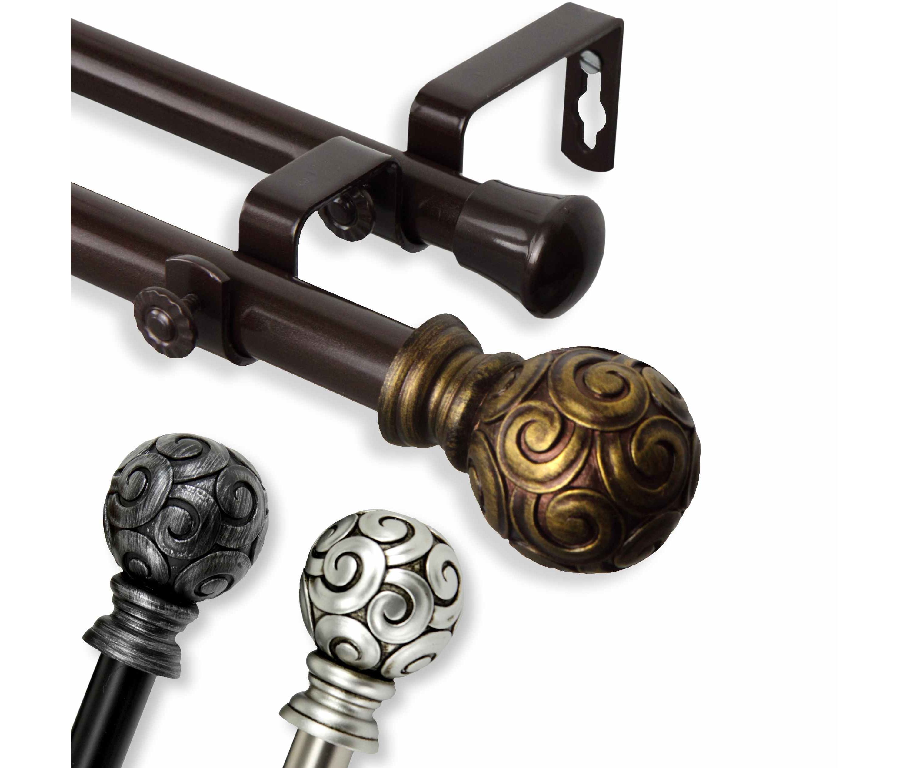 13/16" Bonbon Double Curtain Rod