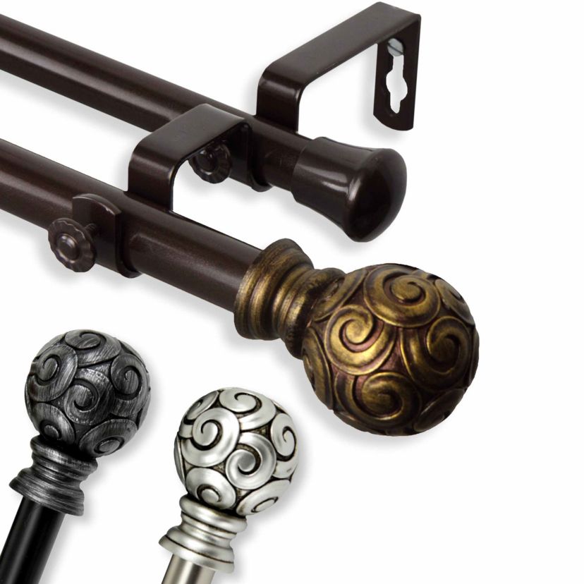 13/16" Bonbon Double Curtain Rod