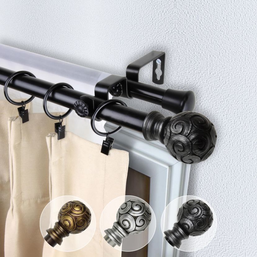 13/16" Bonbon Double Curtain Rod