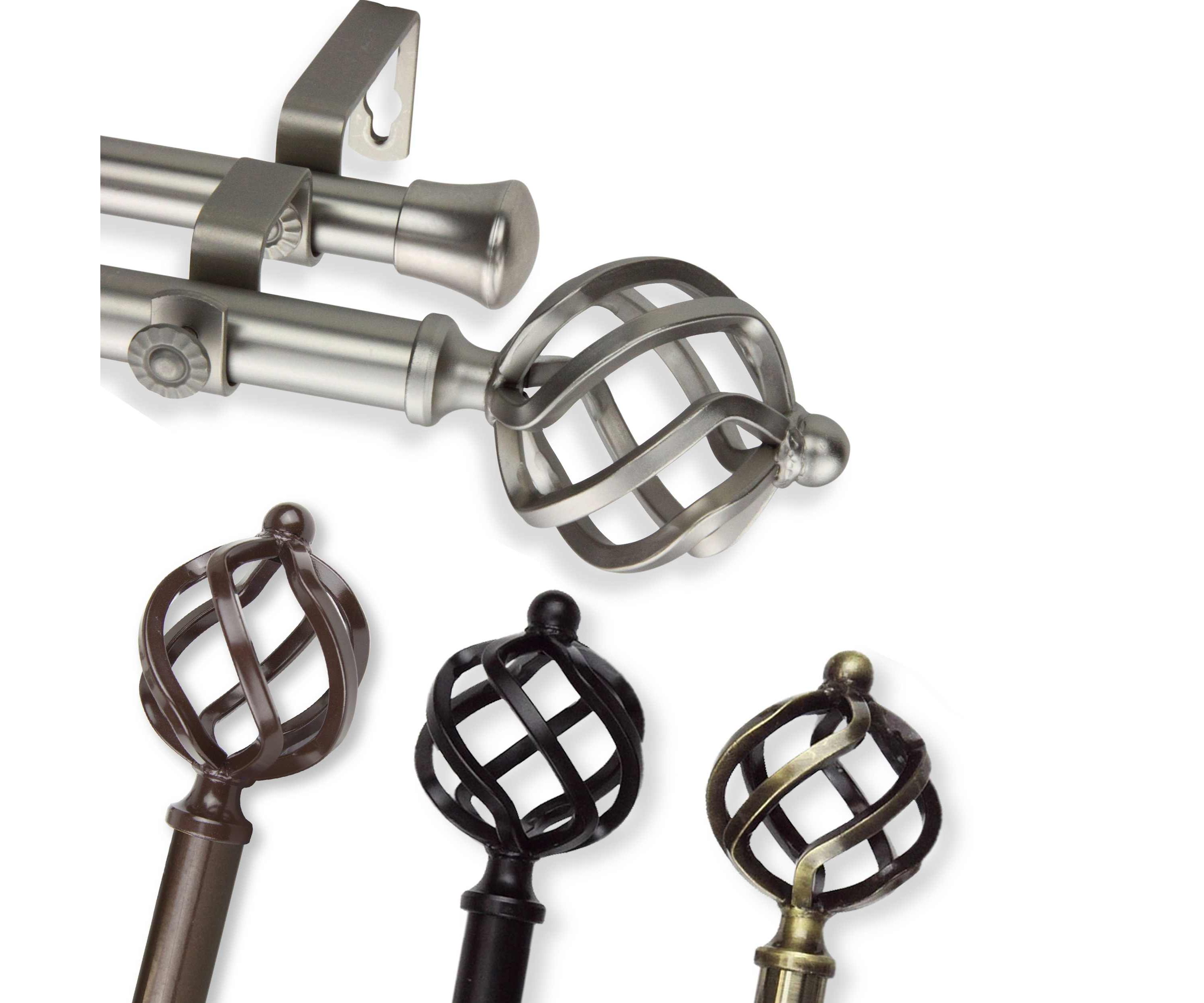 13/16" Twist Double Curtain Rod