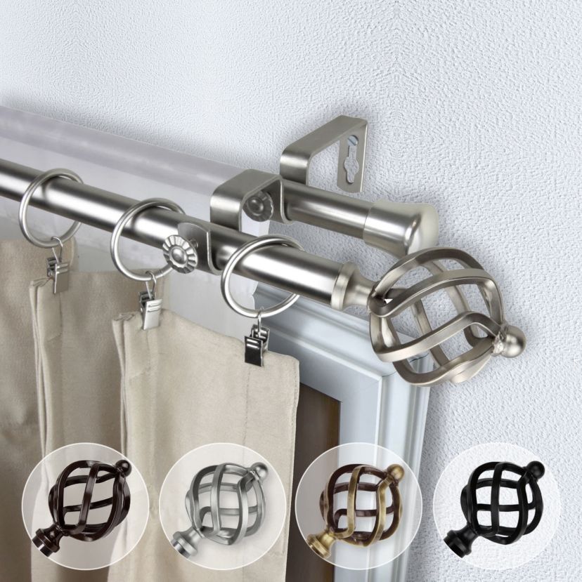 13/16" Twist Double Curtain Rod