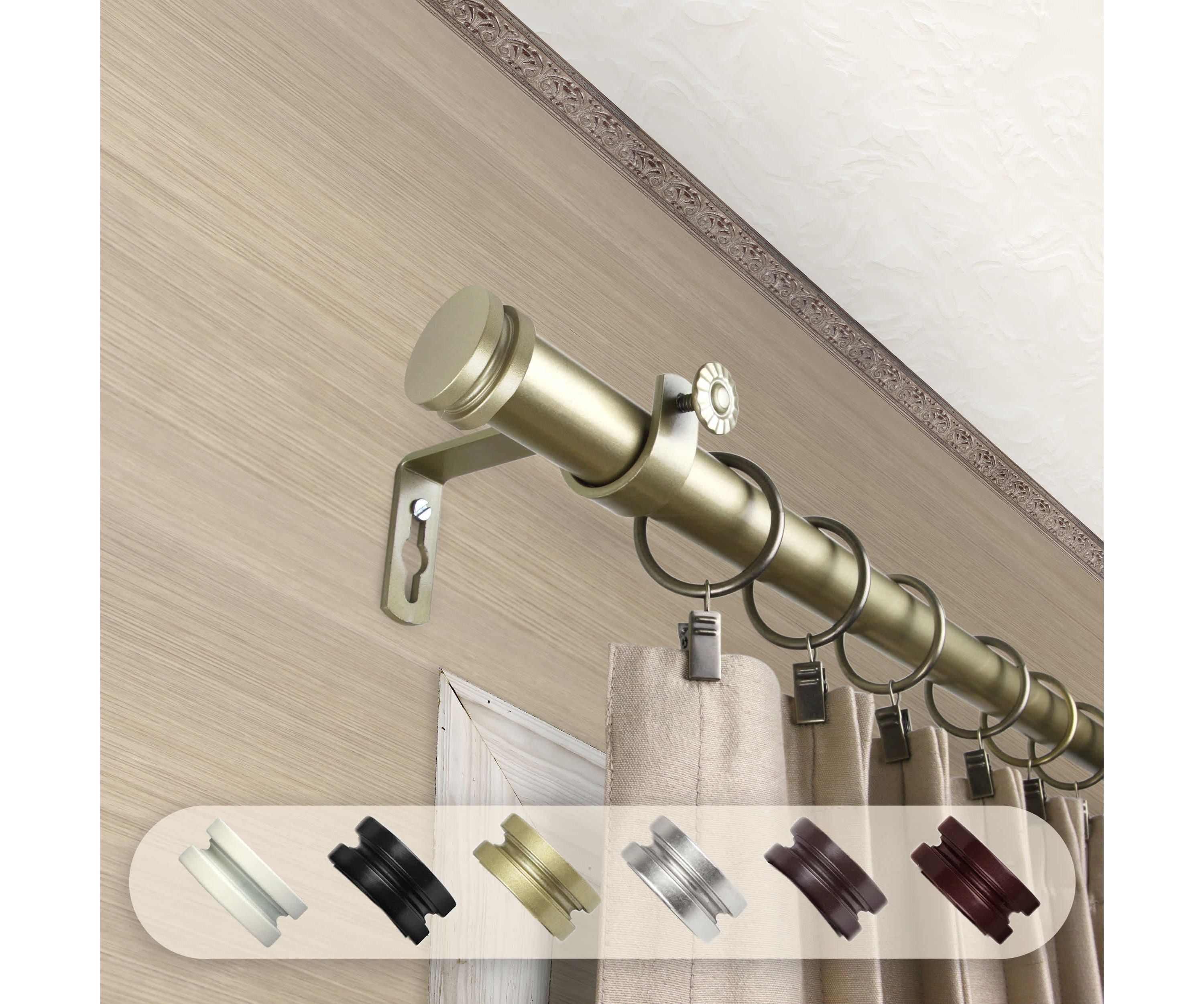 Bun Curtain Rod - Expands 120 in to 170 in