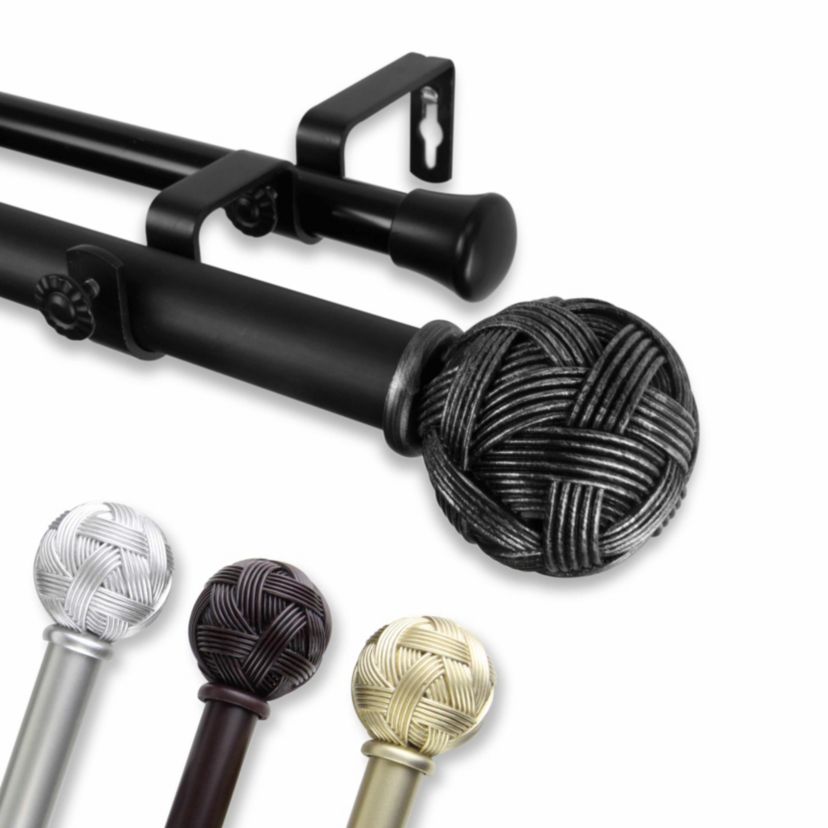 Twine Adjustable Double Curtain Rod