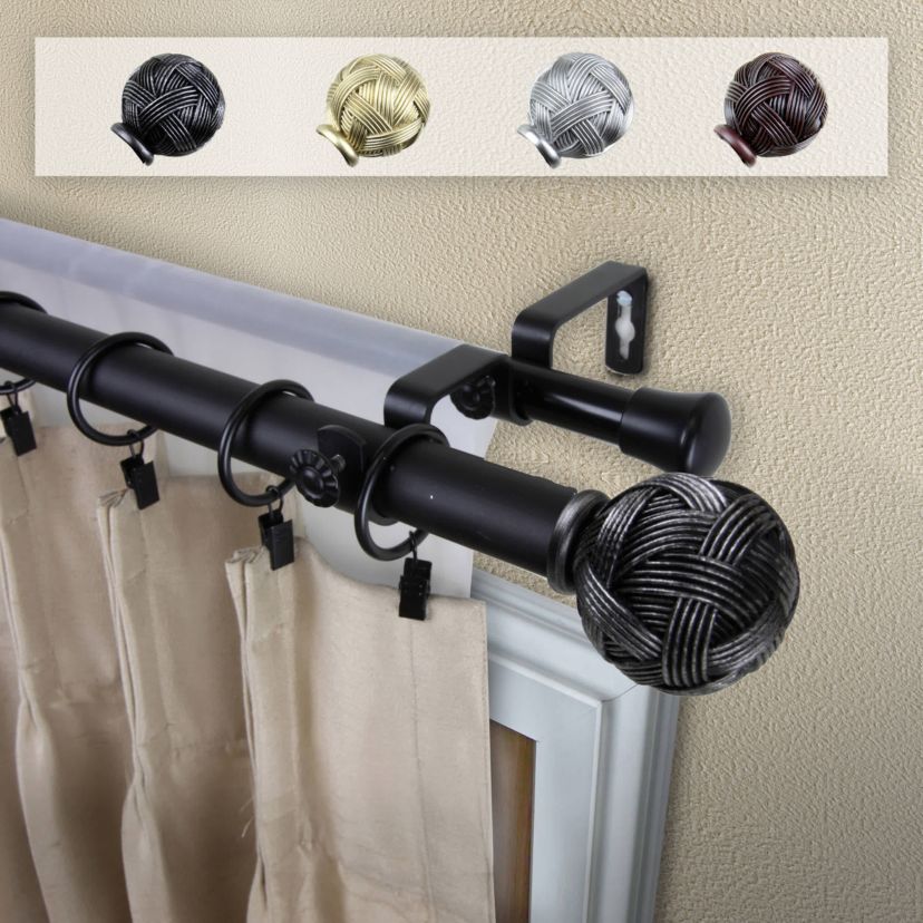 Twine Adjustable Double Curtain Rod