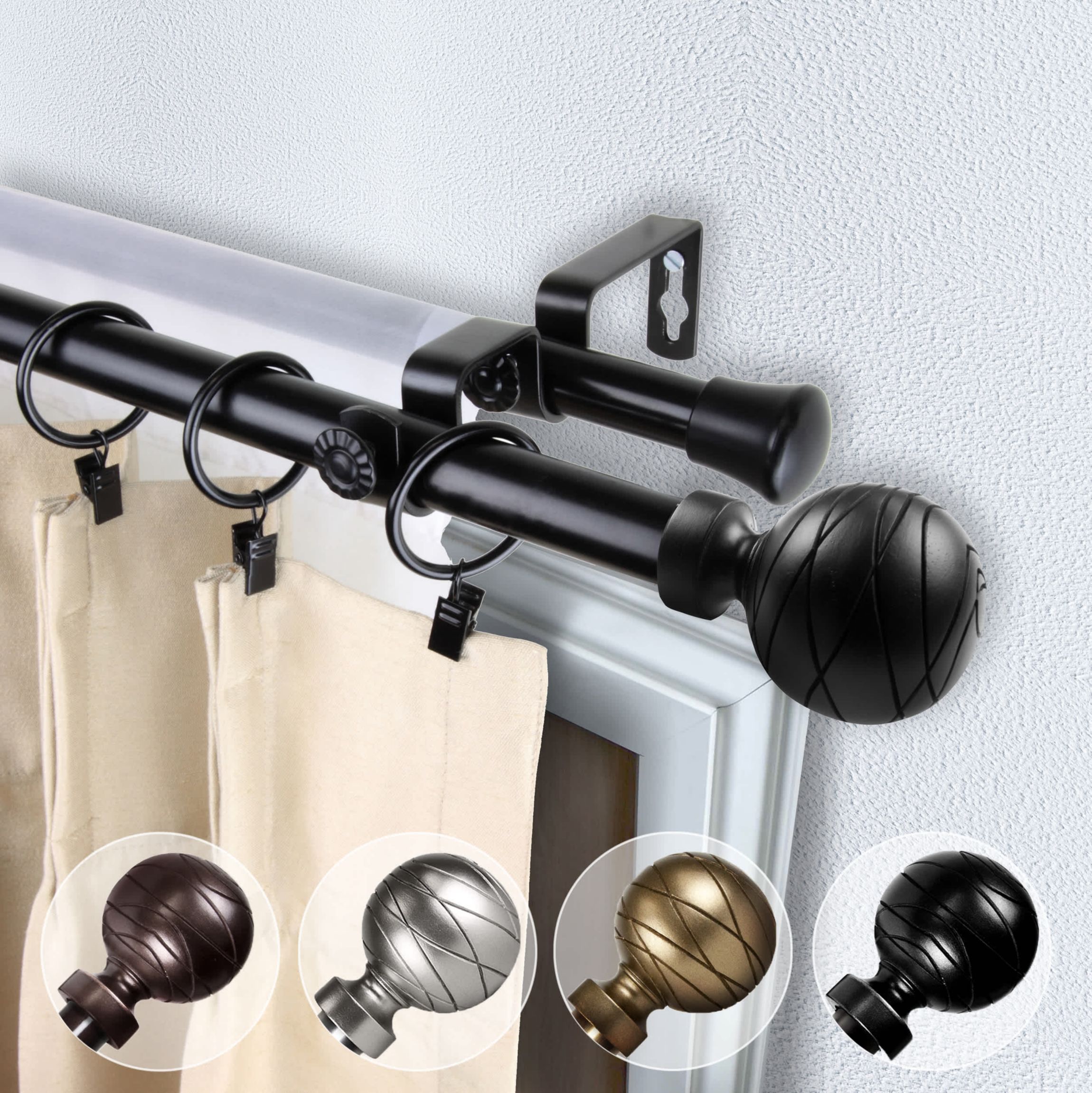 13/16" Arman Double Curtain Rod