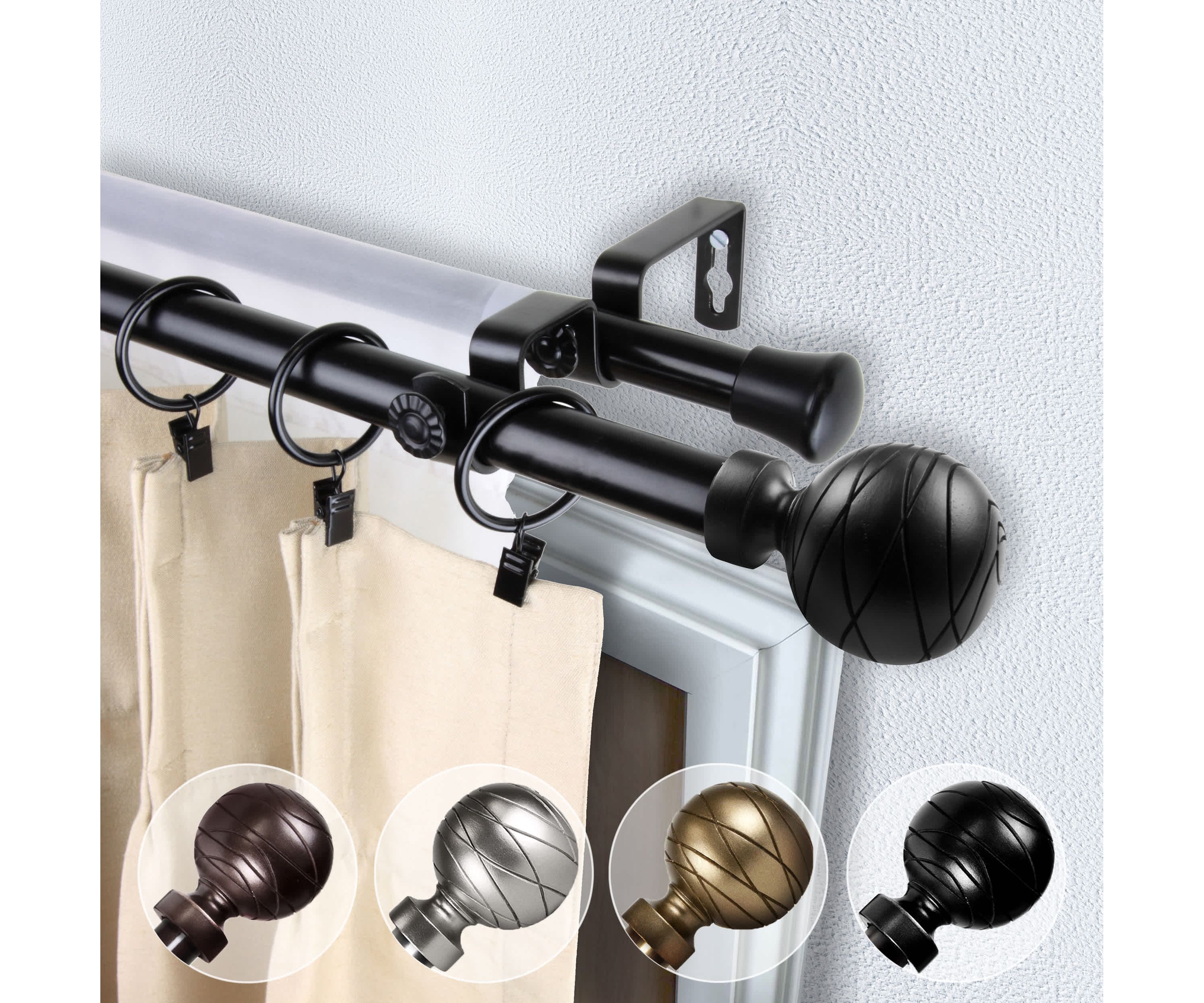 13/16" Arman Double Curtain Rod