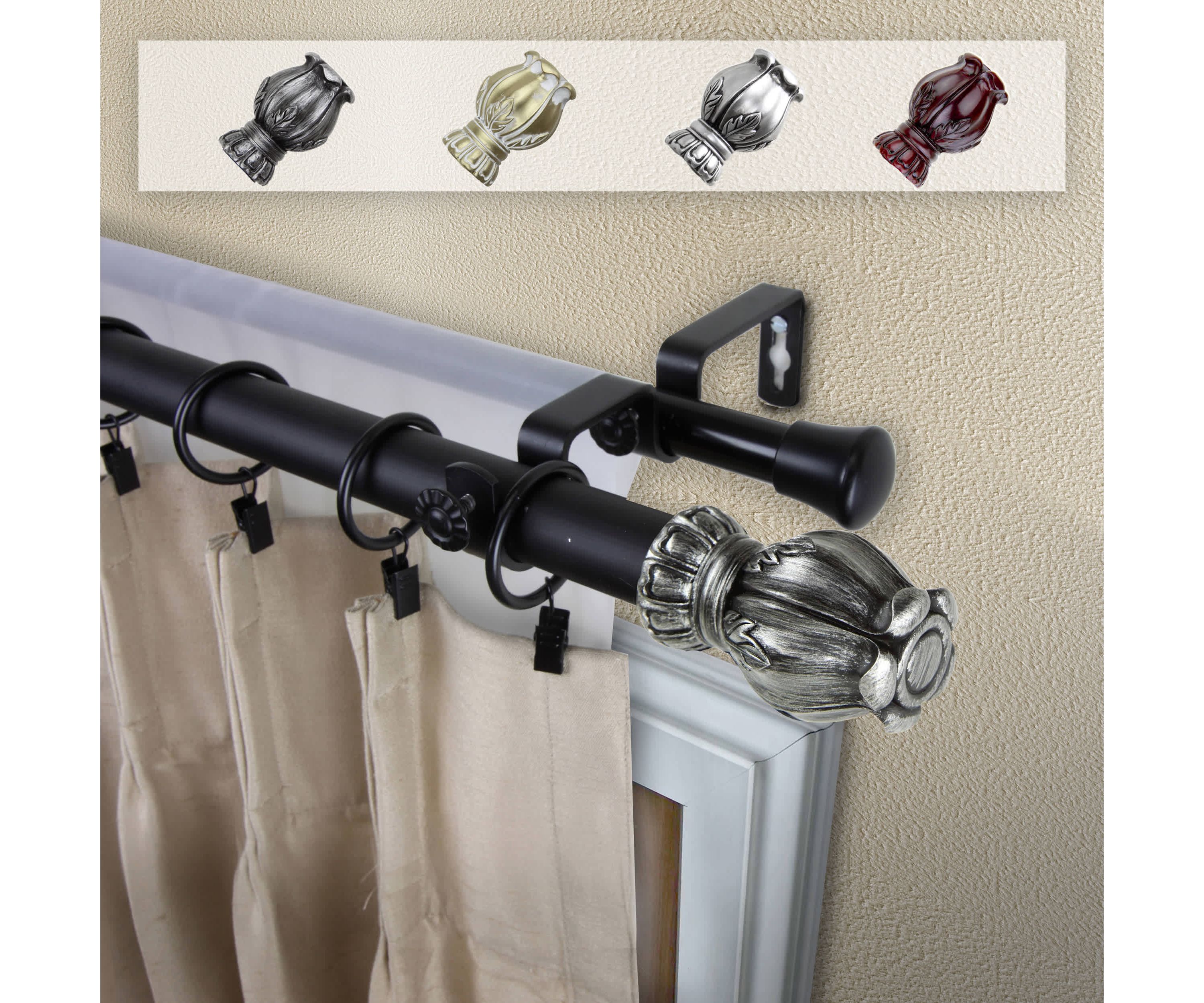Regent Expandable Double Curtain Rod