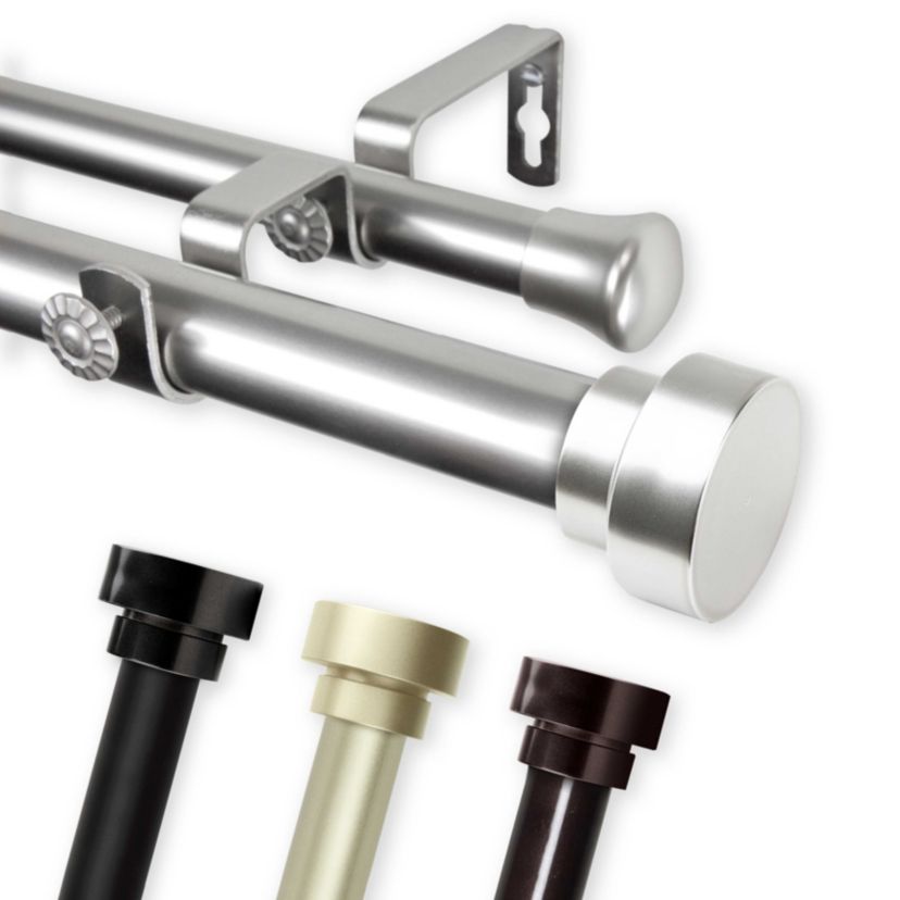 1" Bonnet Double Curtain Rod