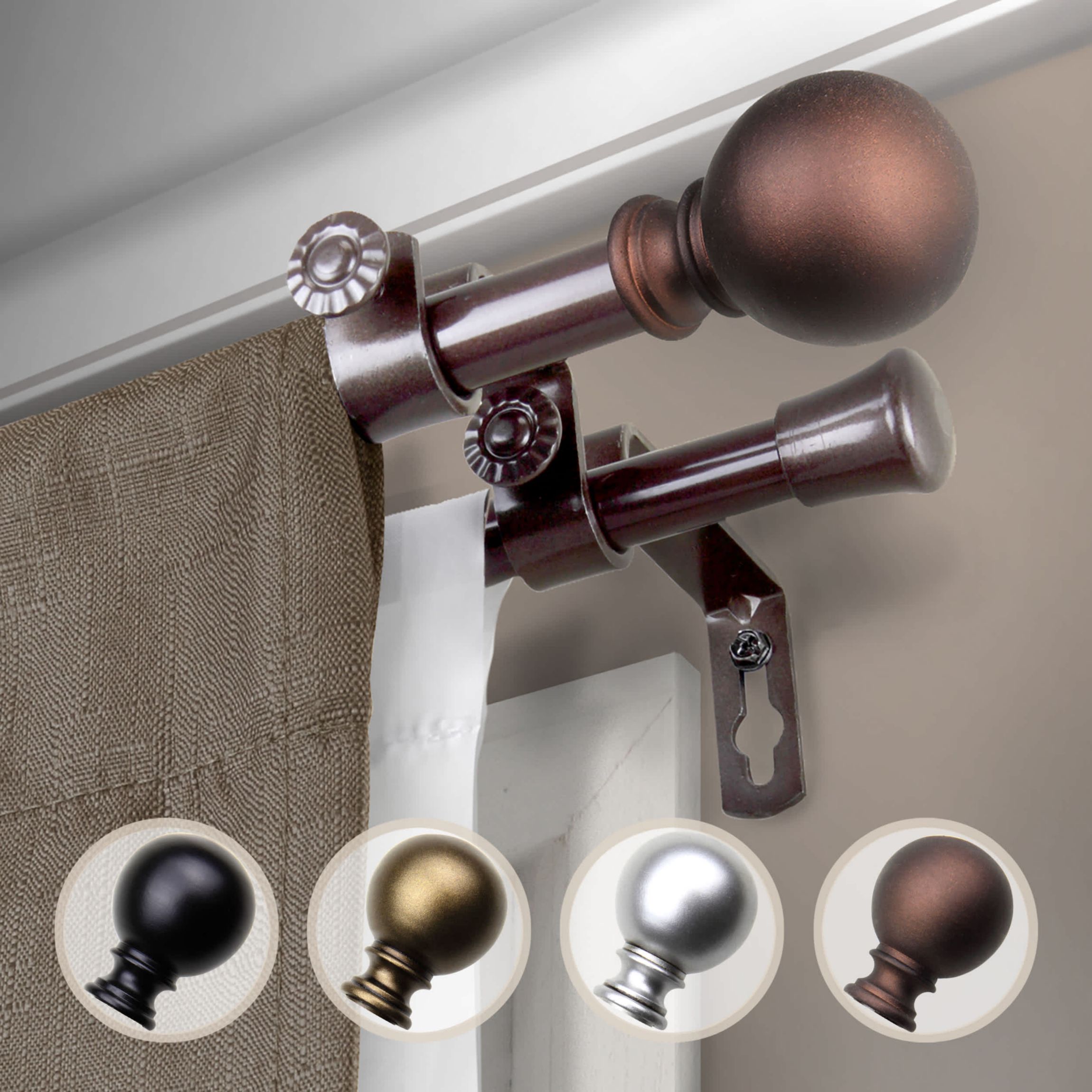 5/8" Luna Double Curtain Rod