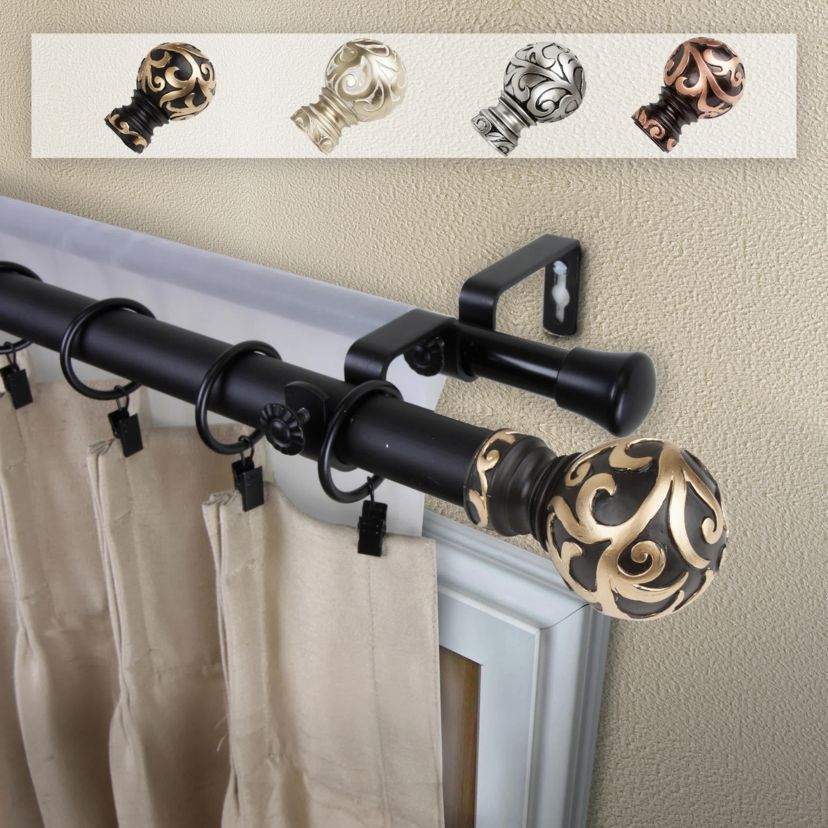 Cypress Expandable Double Curtain Rod