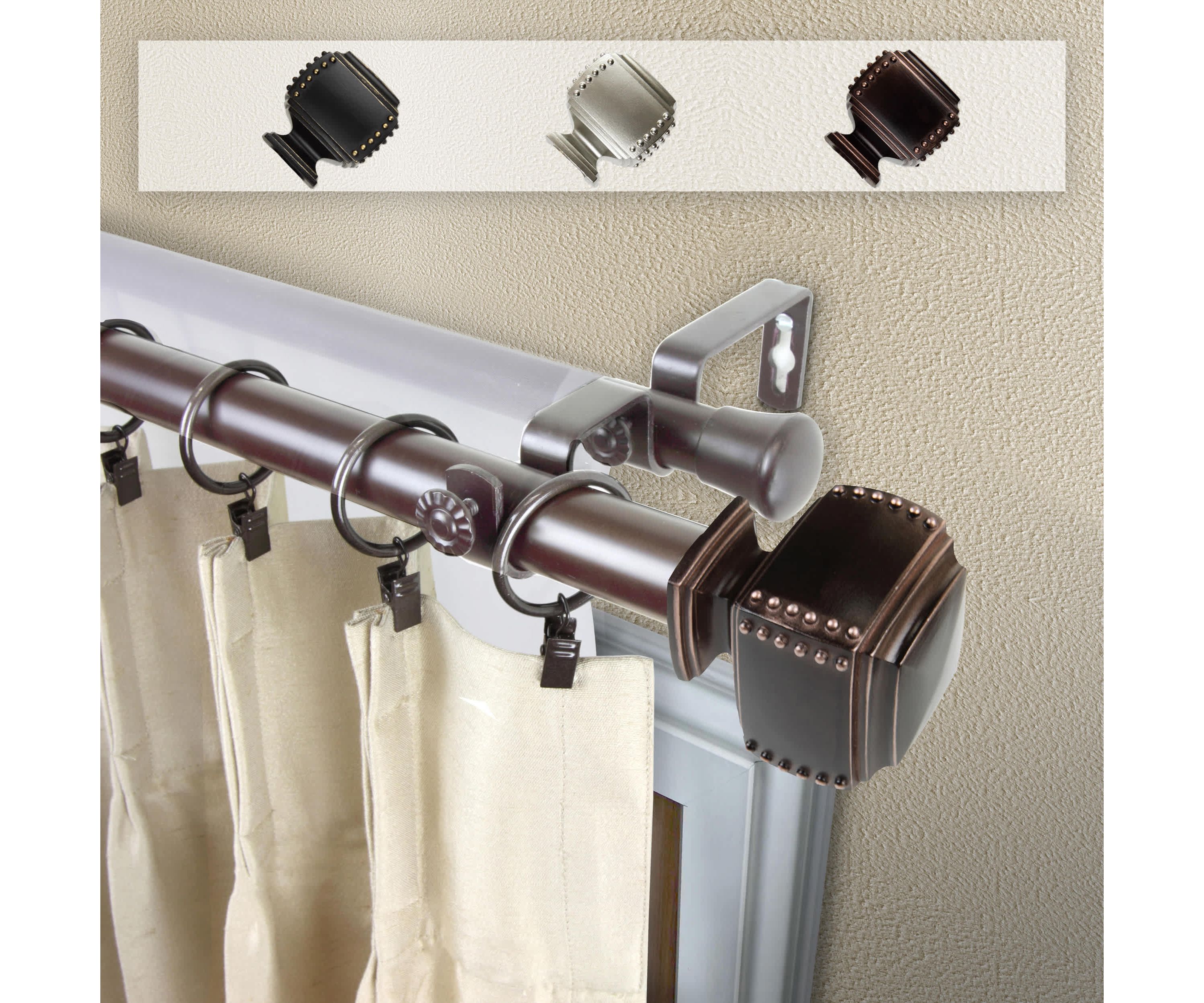 1" Bennett Double Curtain Rod