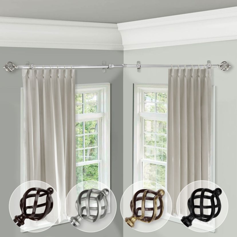 Twist Corner Window Adjustable Curtain Rod