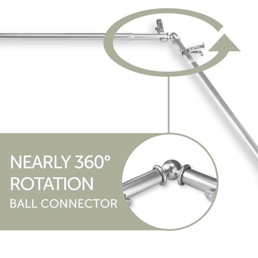 Twist Corner Window Adjustable Curtain Rod