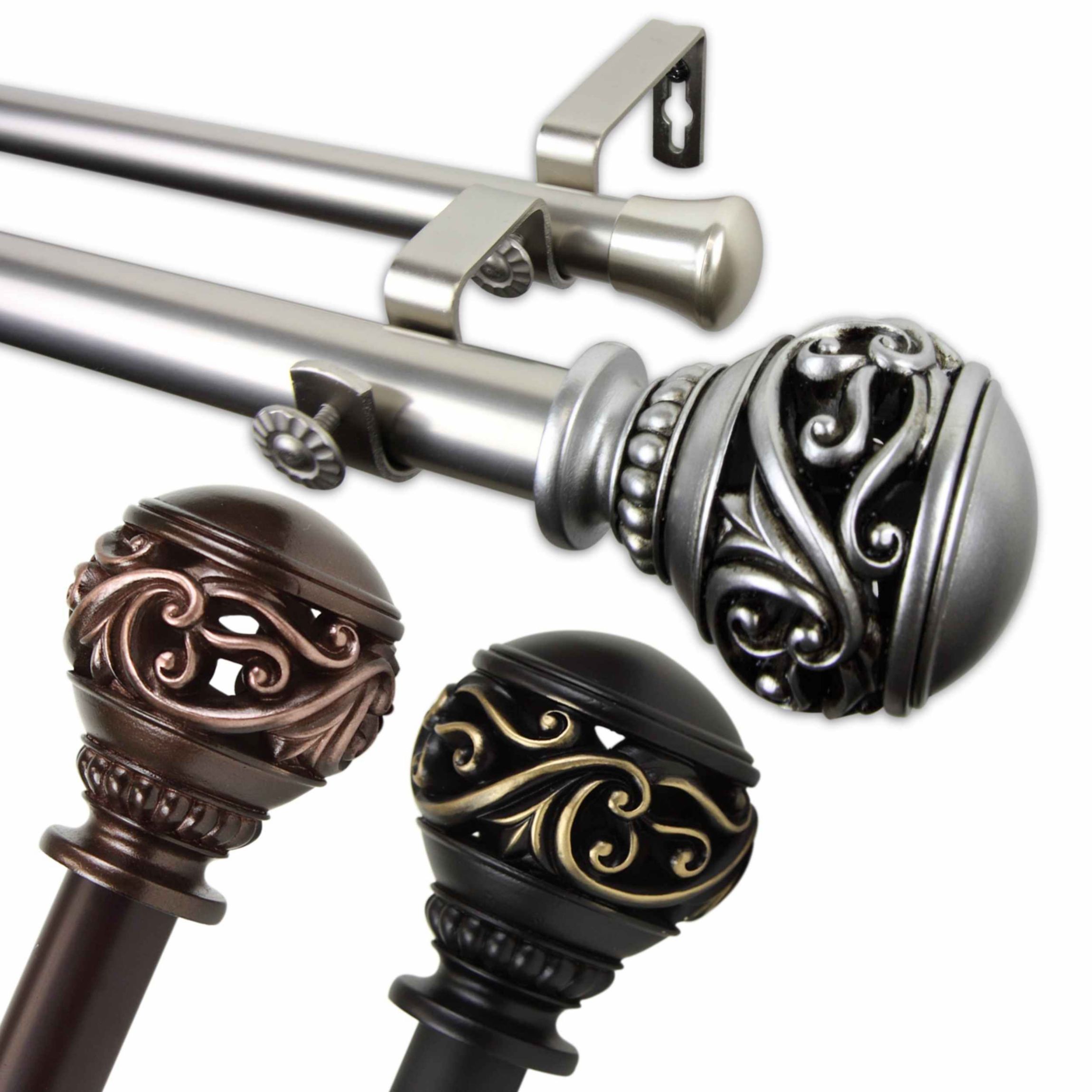 1" Isabella Double Curtain Rod