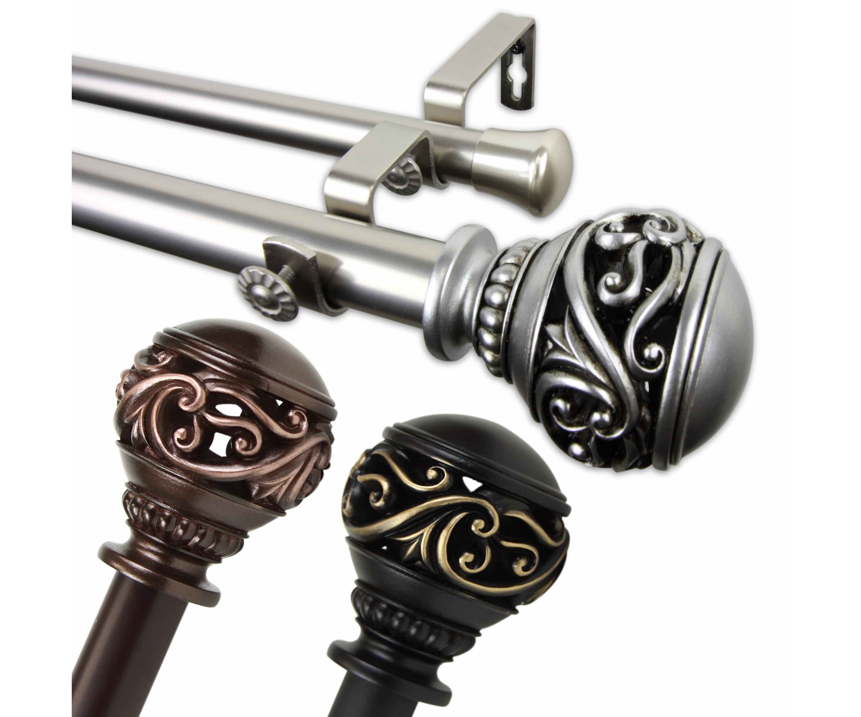 1" Isabella Double Curtain Rod