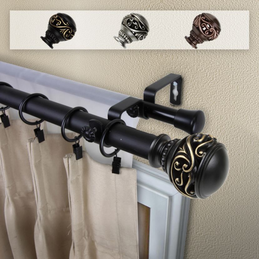 1" Isabella Double Curtain Rod