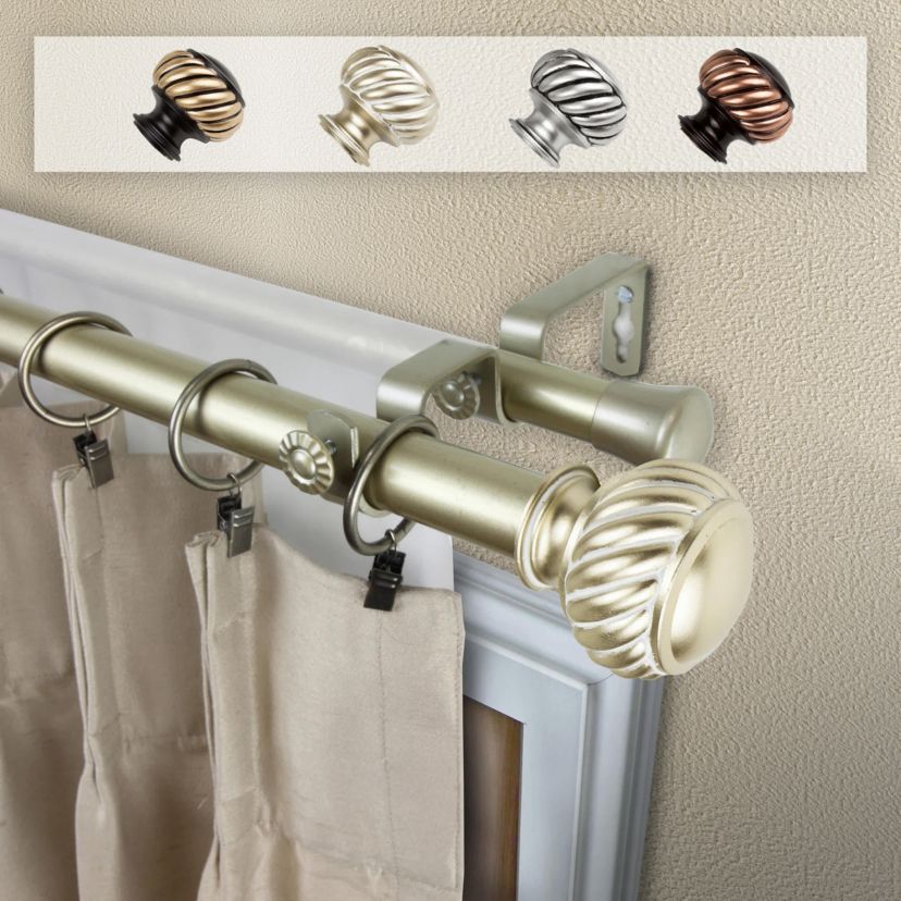 Baldir 1 inch Double Curtain Rod