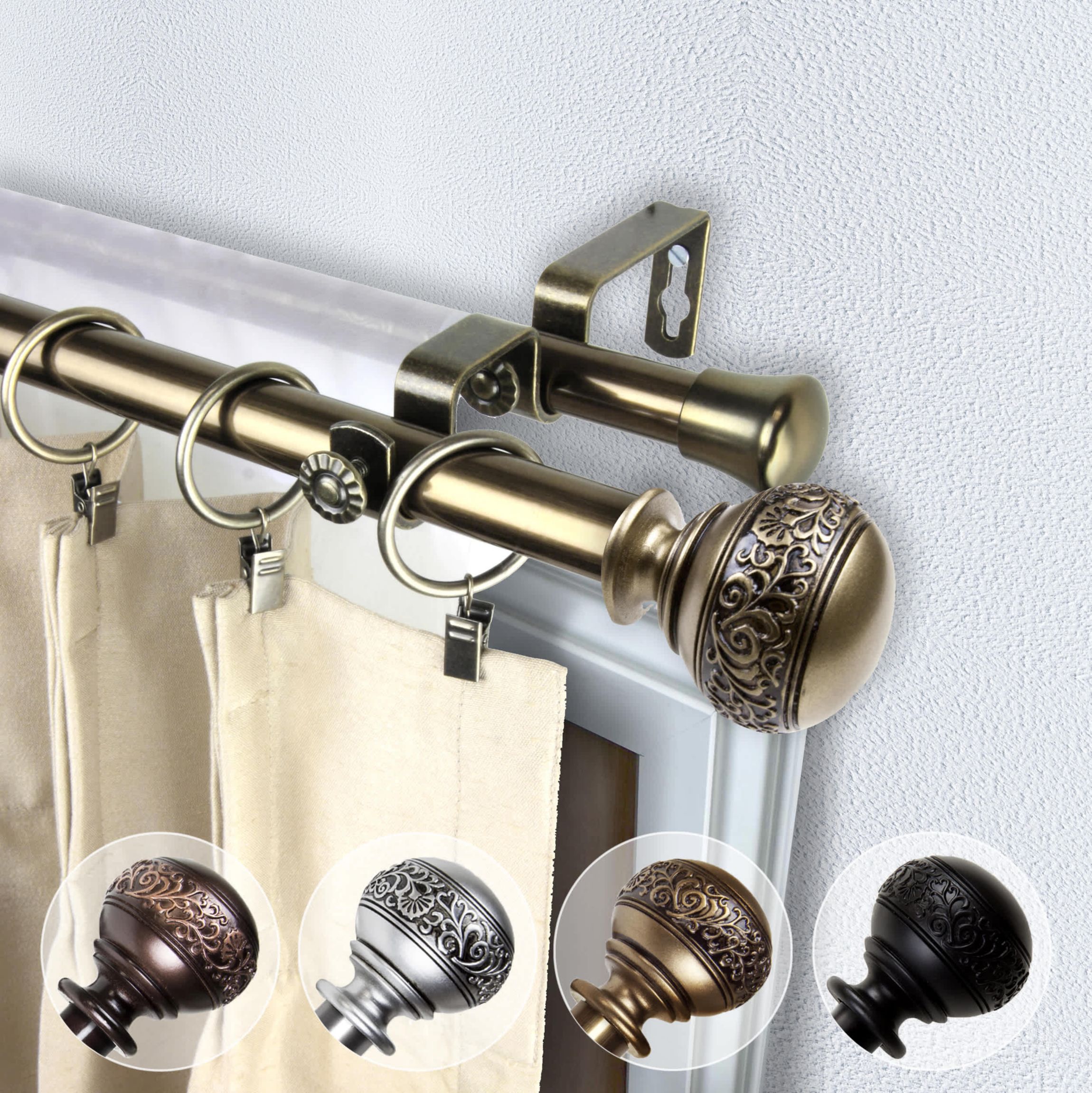 13/16" Naomi Double Curtain Rod