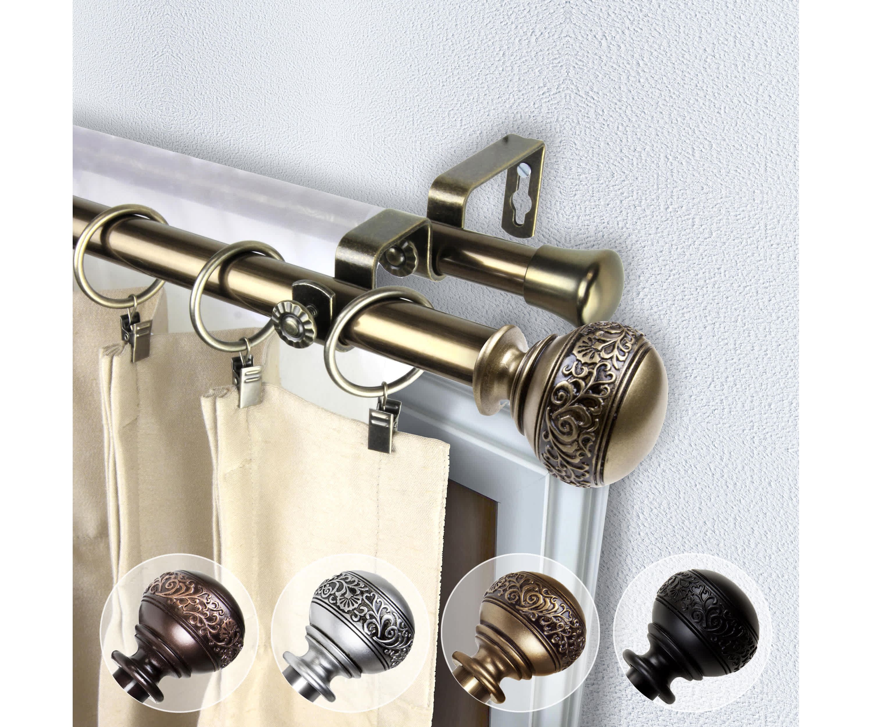 13/16" Naomi Double Curtain Rod