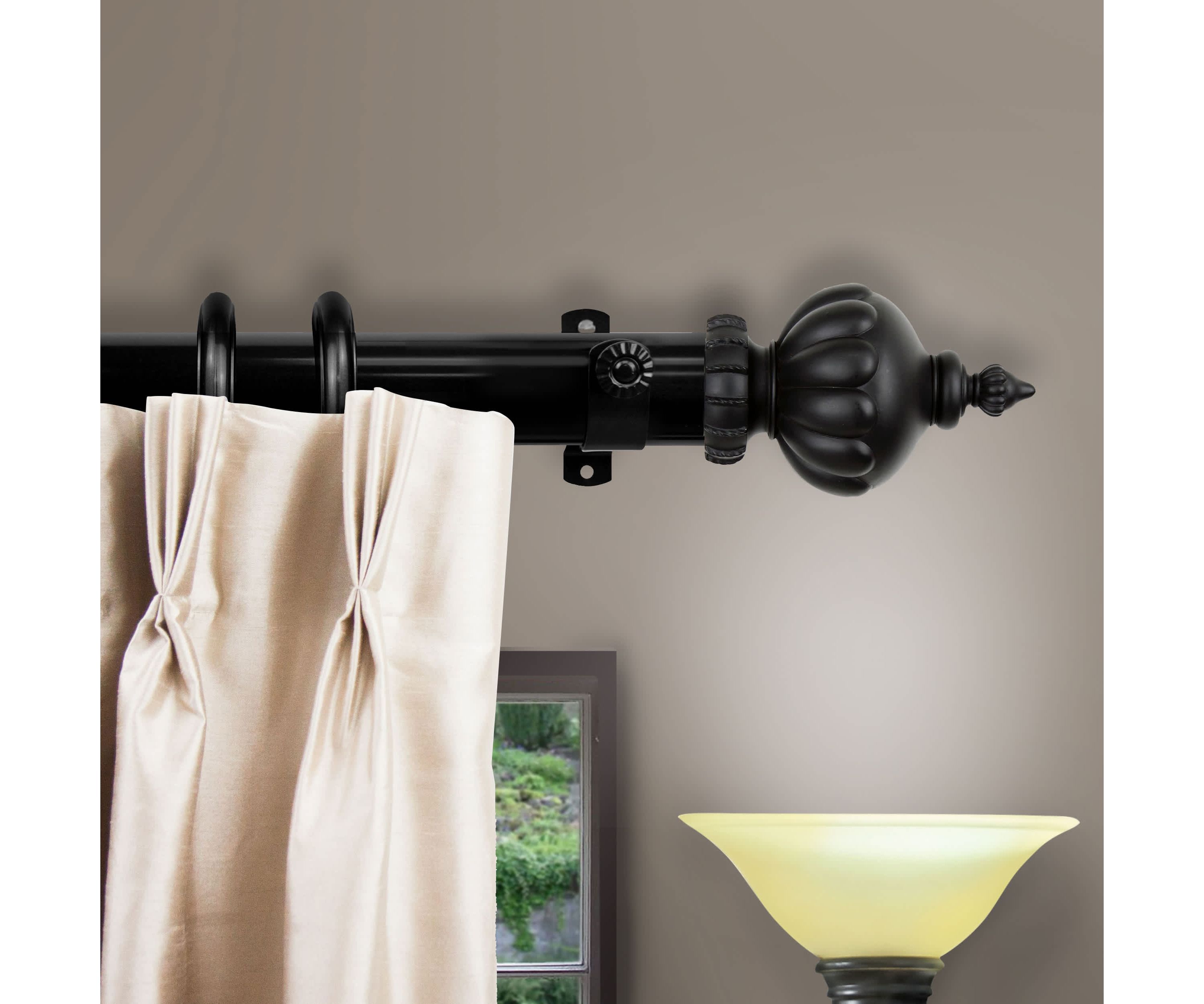 Decorative Traverse Rod with Rings Imperial Finial
