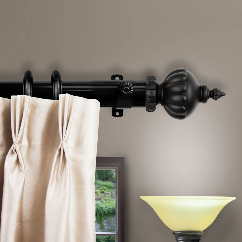 Decorative Traverse Rod with Rings Imperial Finial
