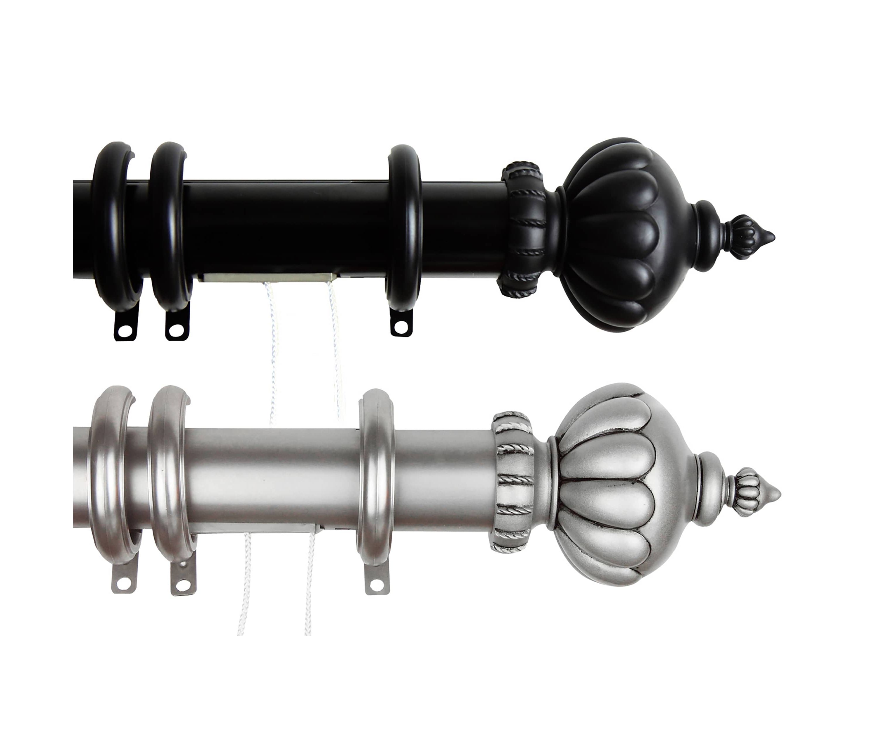 Decorative Traverse Rod with Rings Imperial Finial
