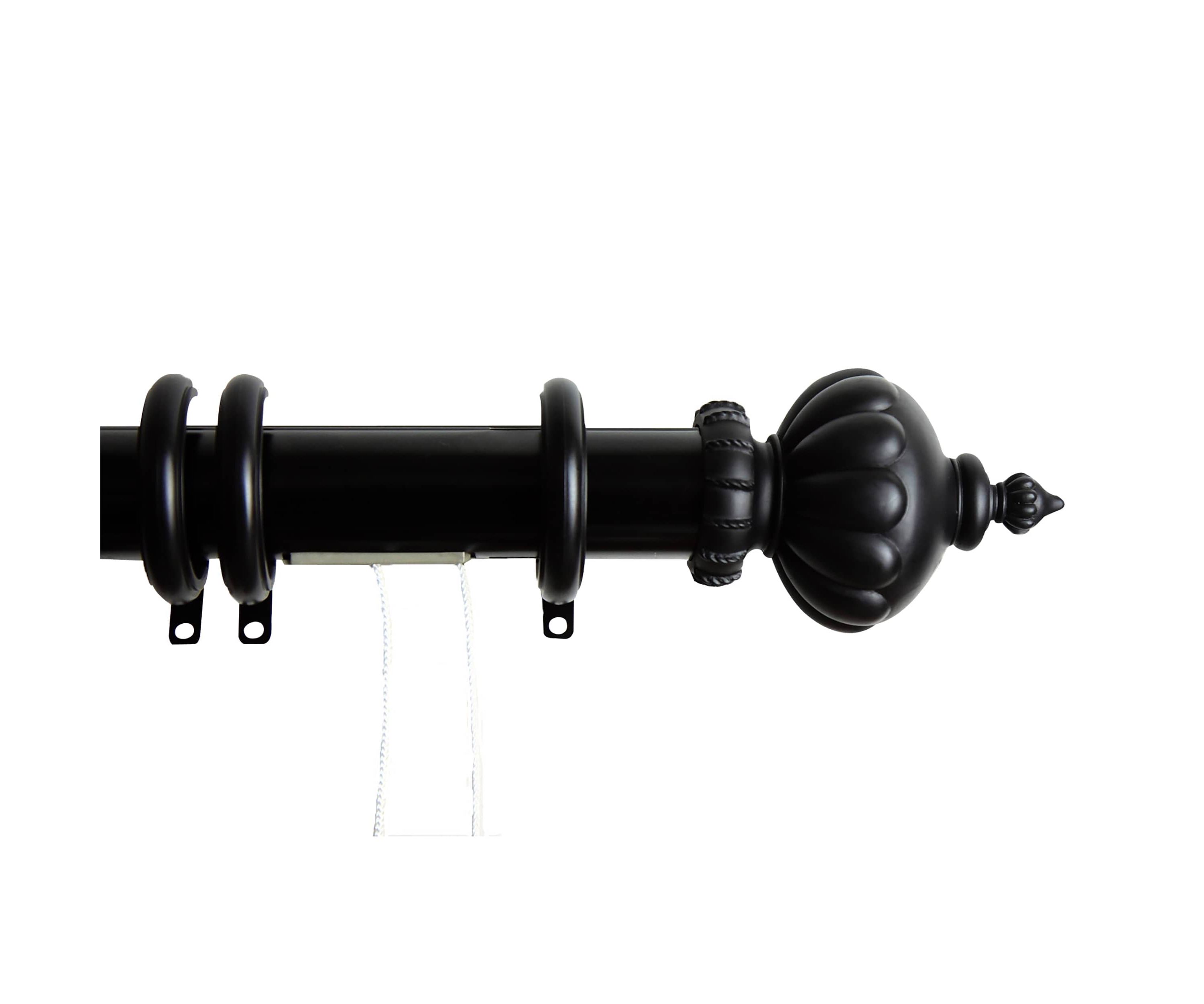 Decorative Traverse Rod with Rings Imperial Finial