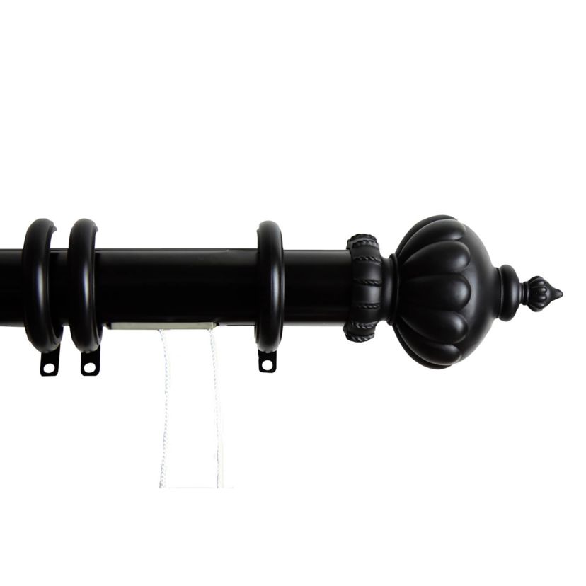 Decorative Traverse Rod with Rings Imperial Finial