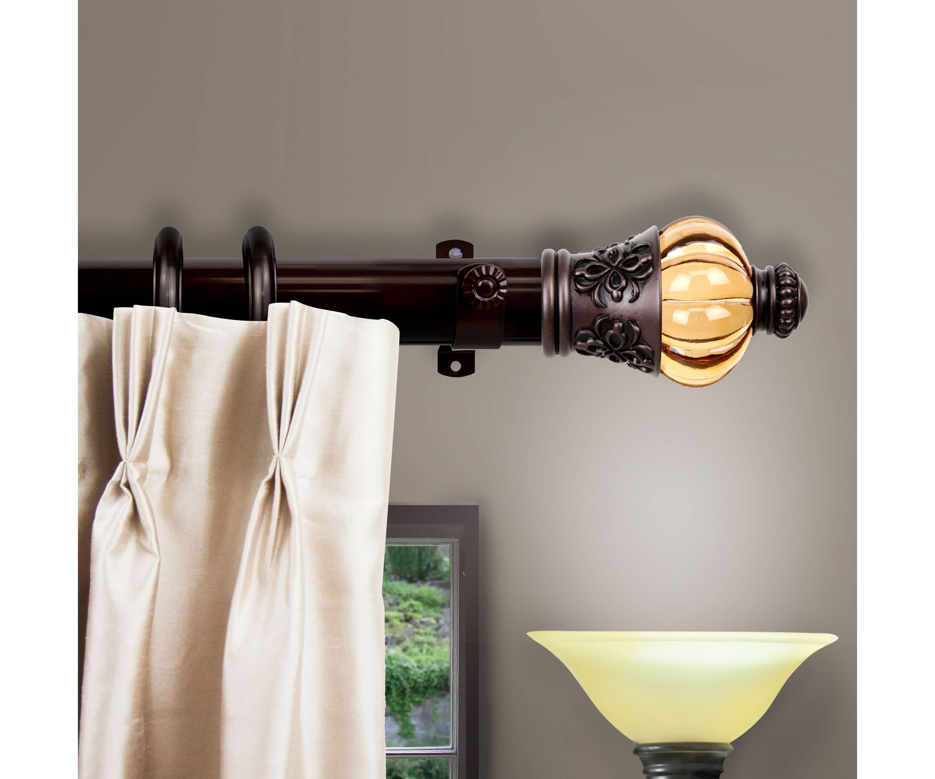 Decorative Traverse Rod with Rings Royal Finial