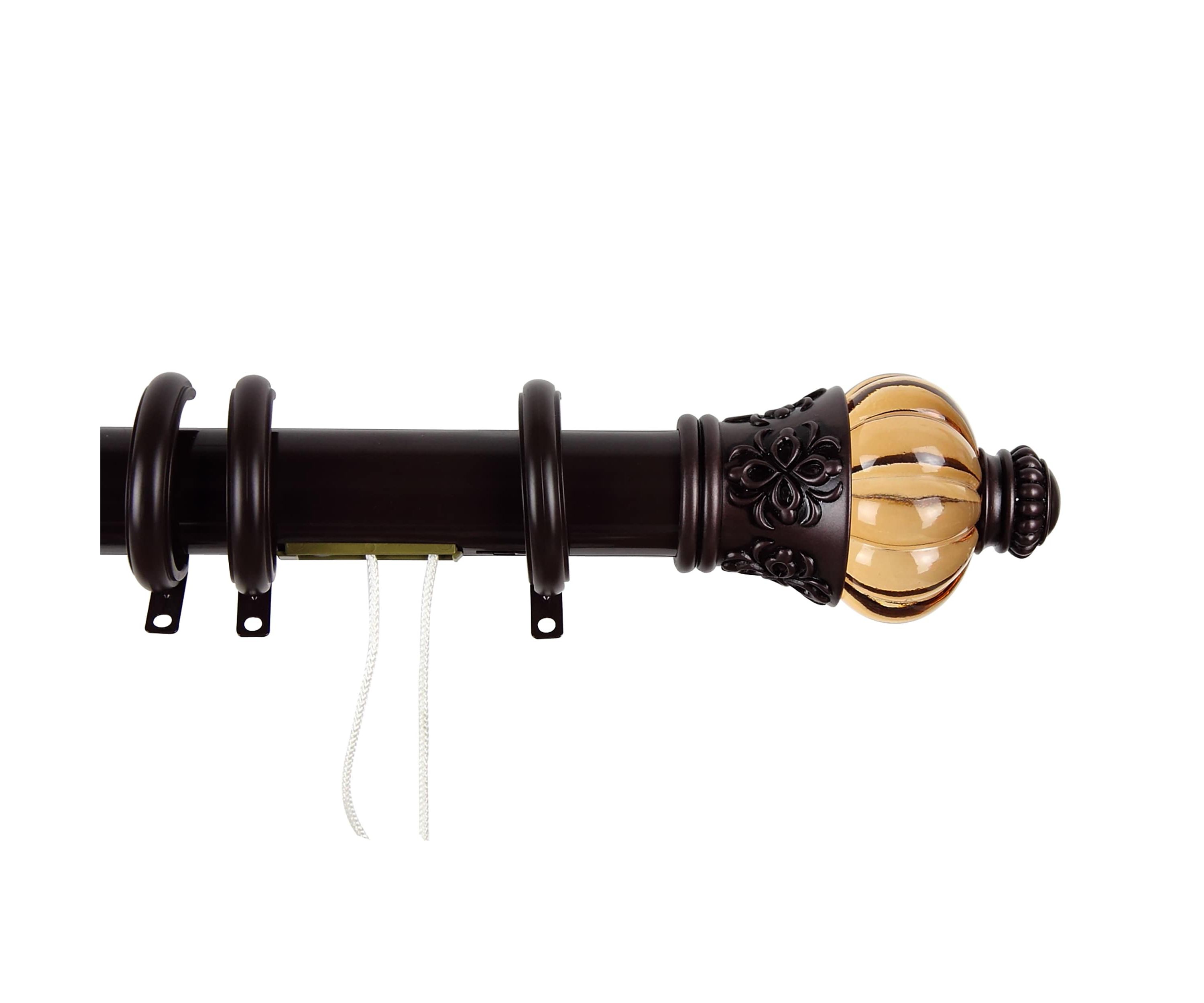 Decorative Traverse Rod with Rings Royal Finial