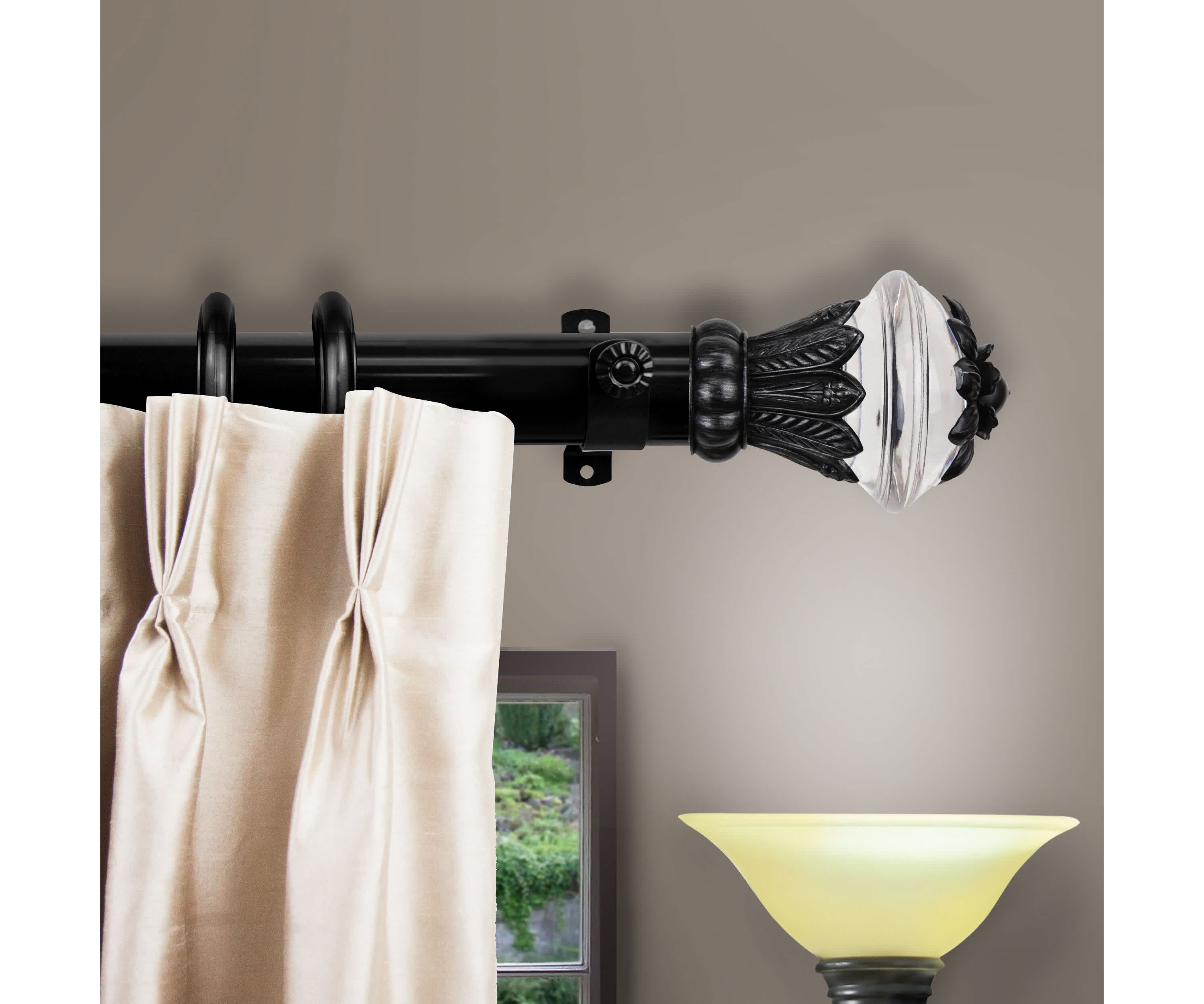 Decorative Traverse Rod with Rings - Paradise Finial 
