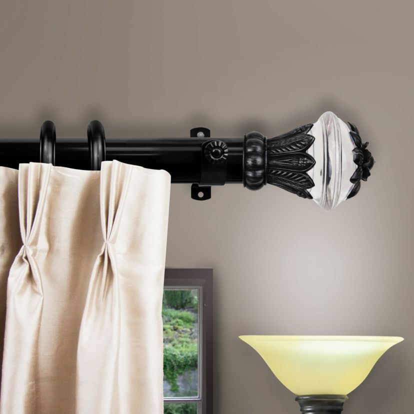Decorative Traverse Rod with Rings - Paradise Finial 