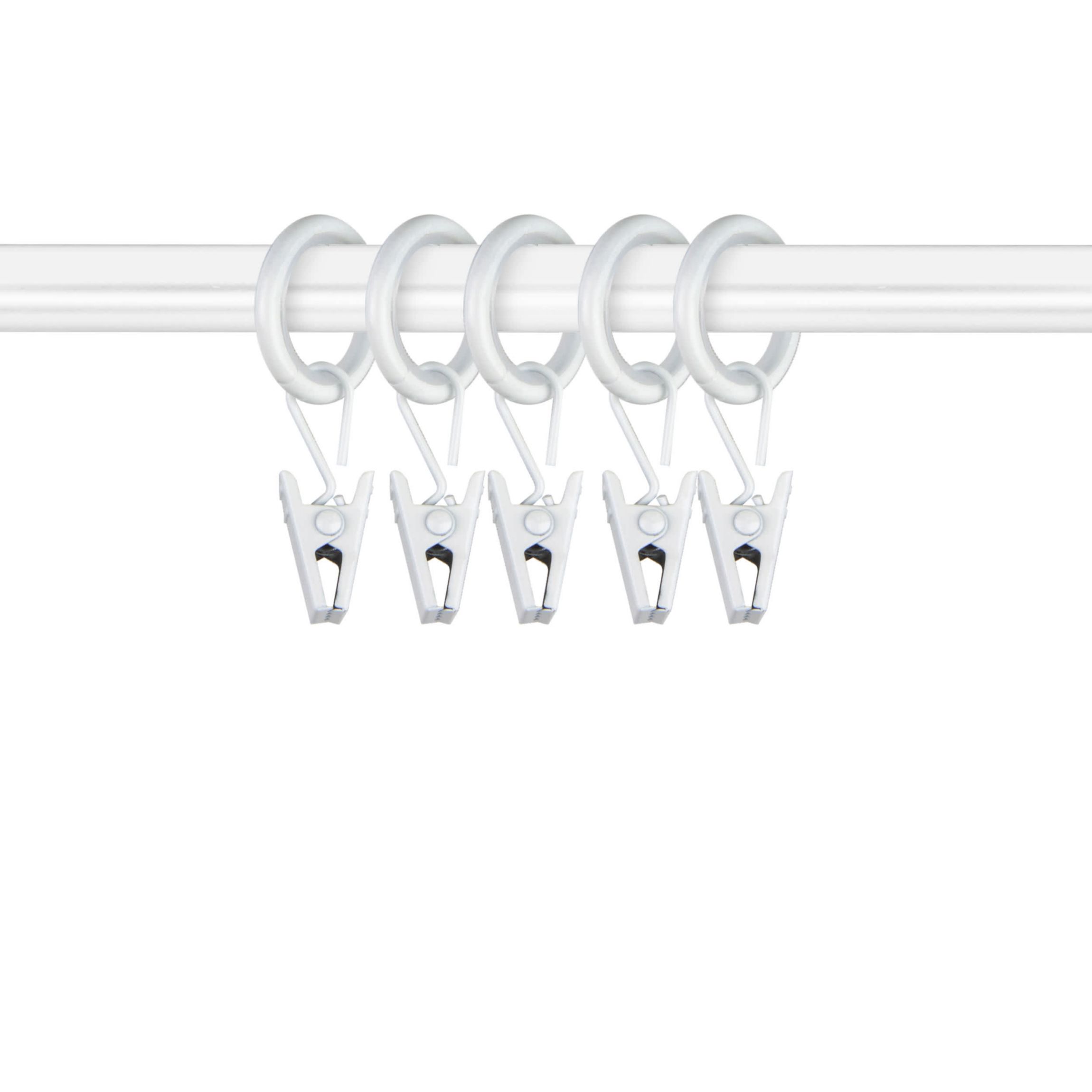 5/8" Noise Canceling Curtain Rings with Clips (10 count)