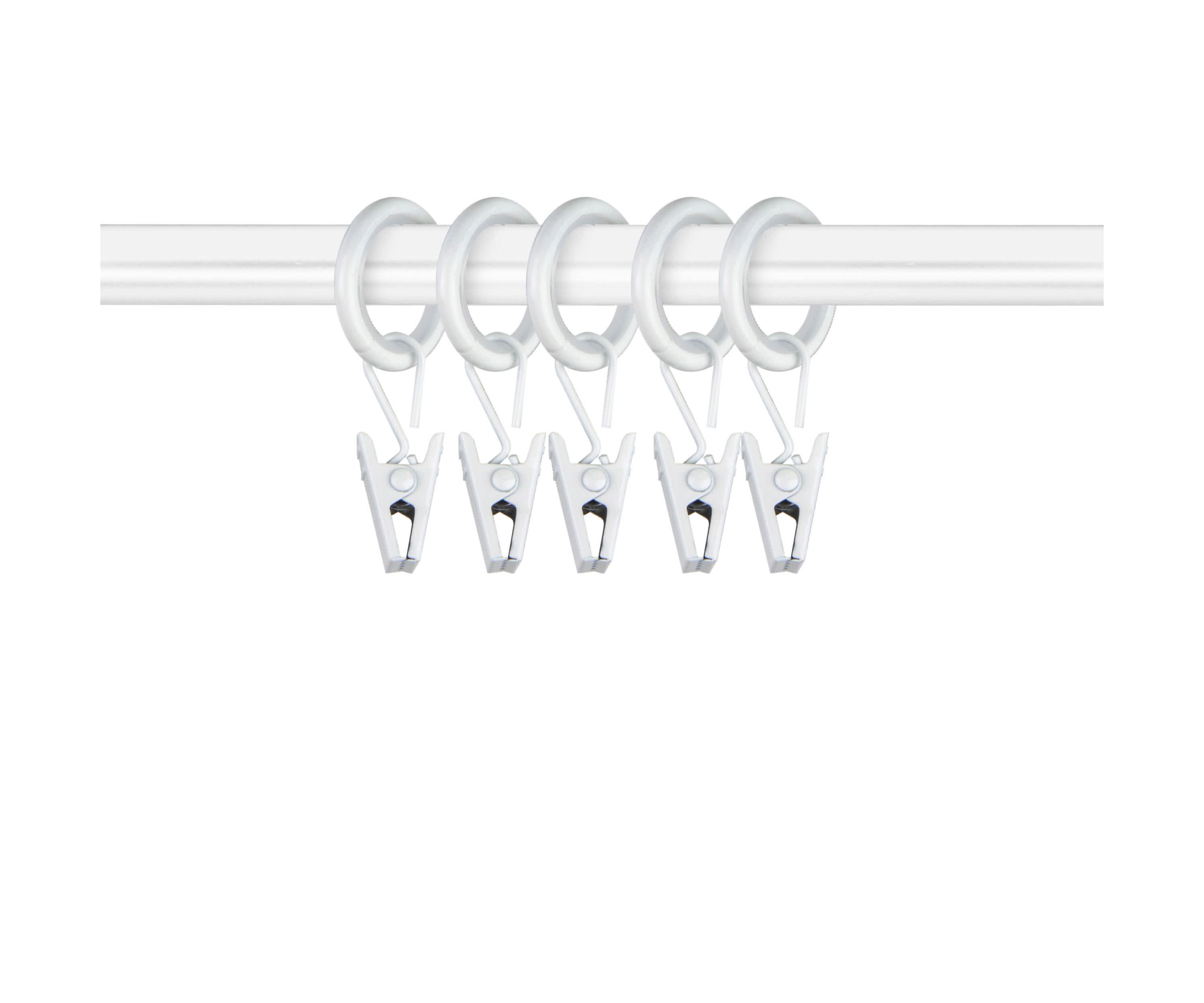 5/8" Noise Canceling Curtain Rings with Clips (10 count)