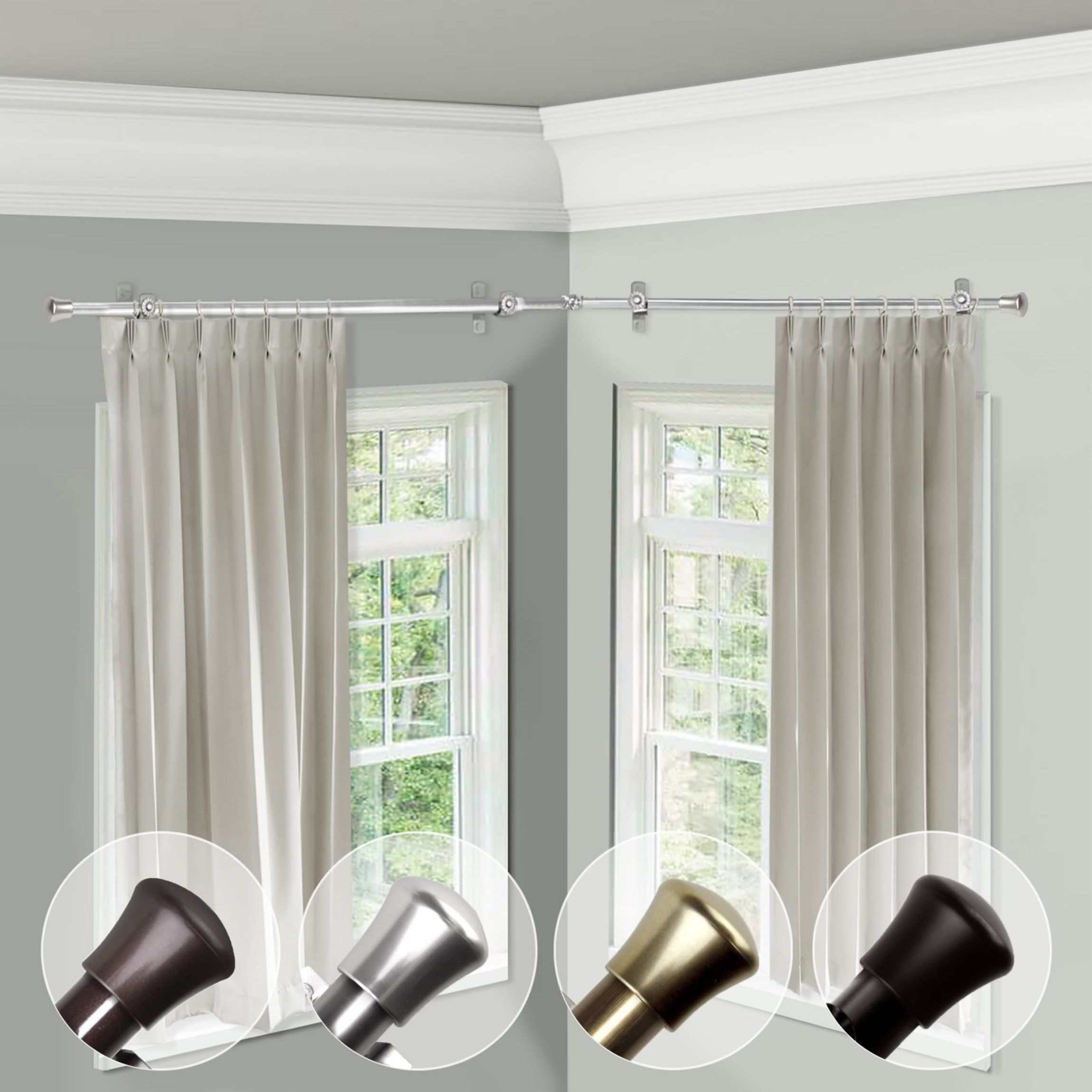 Single Corner Curtain Rod
