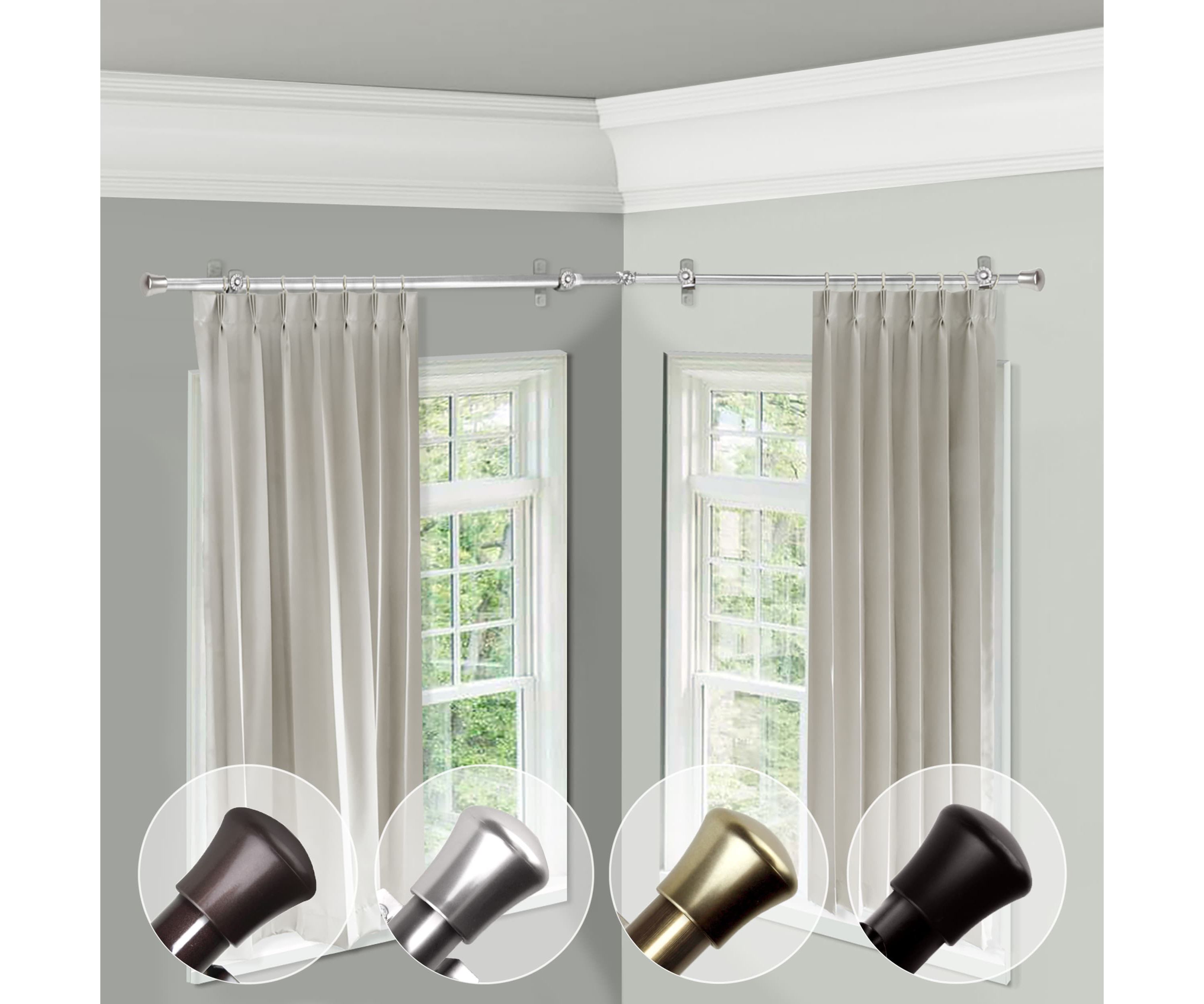 Single Corner Curtain Rod