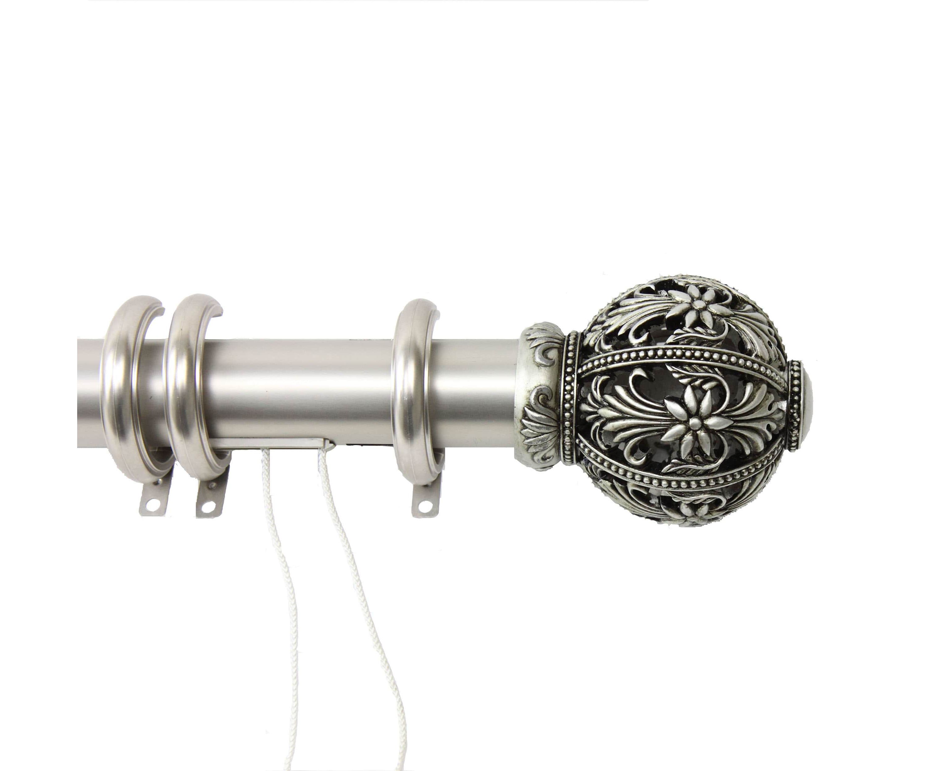 Decorative Traverse Rod with Rings Lacey Finial 