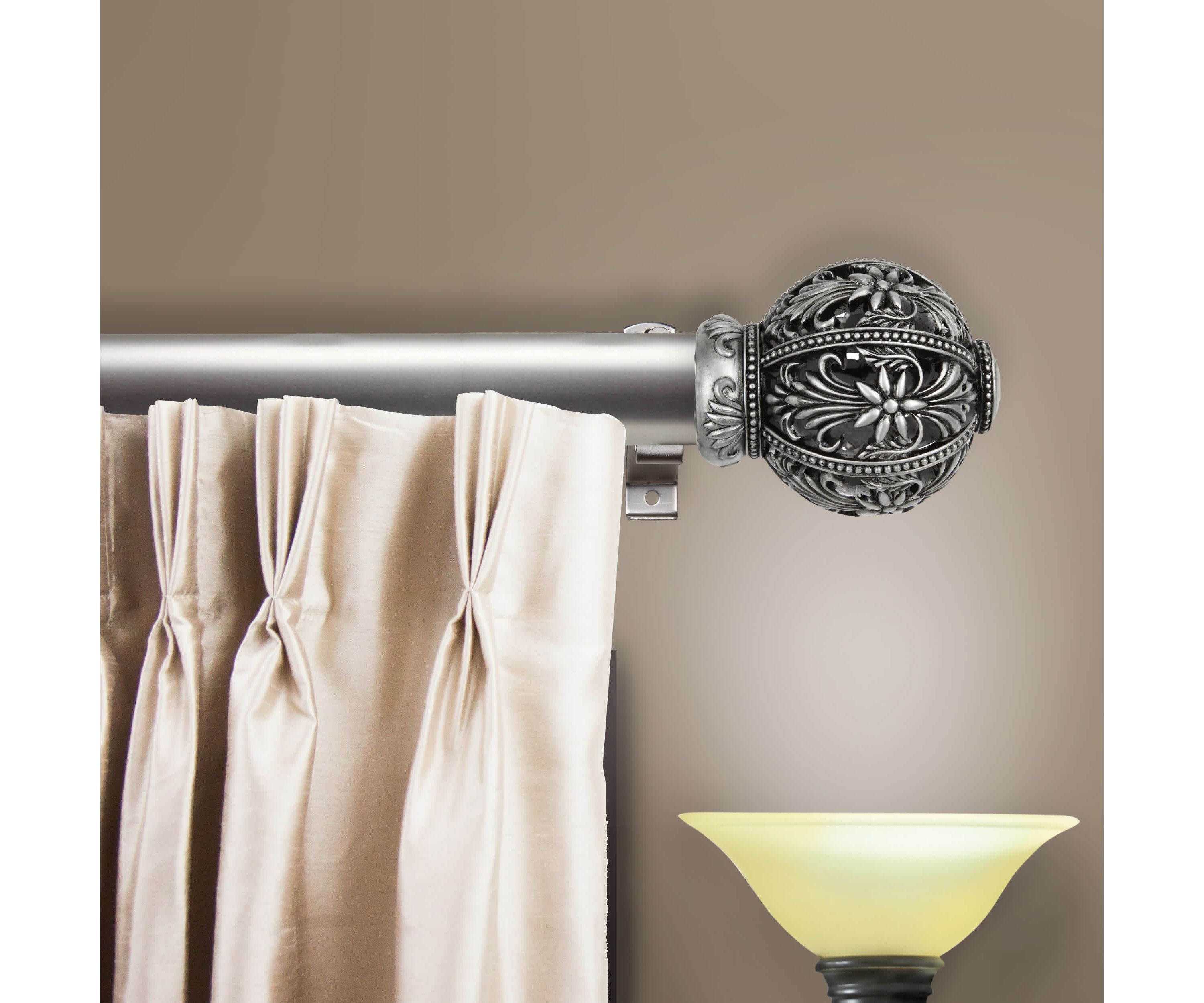 Decorative Traverse Rod with Sliders Lacey Finial