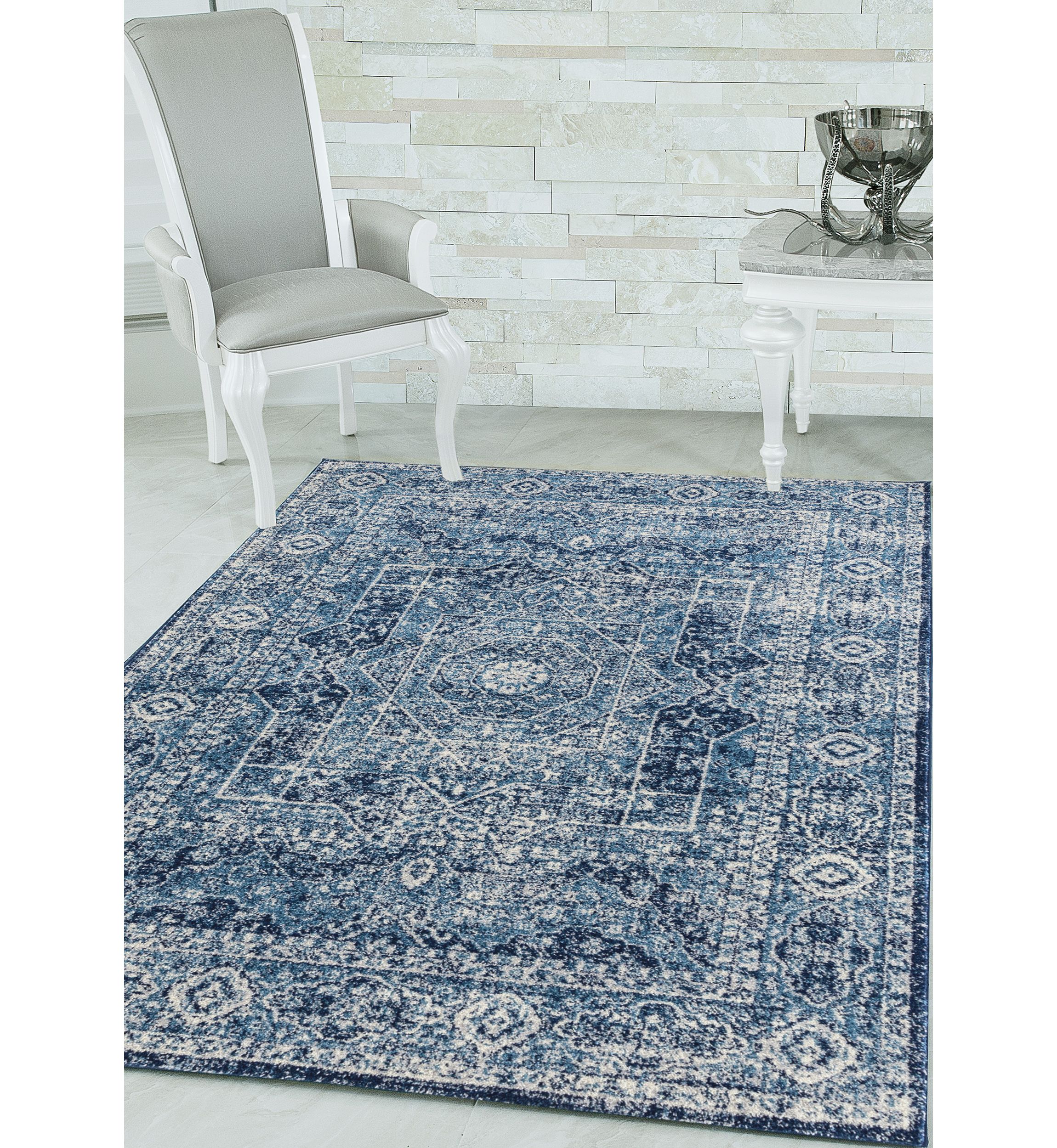 2 ft 7 in x 7 ft 2 in Abigail Britta Midnight Blue Runner Rug