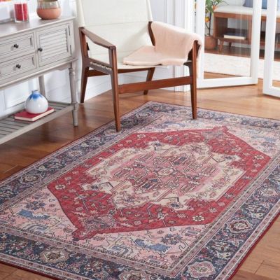 Safavieh Tucson Collection 139 Rug, Red, 6 x 6 Round