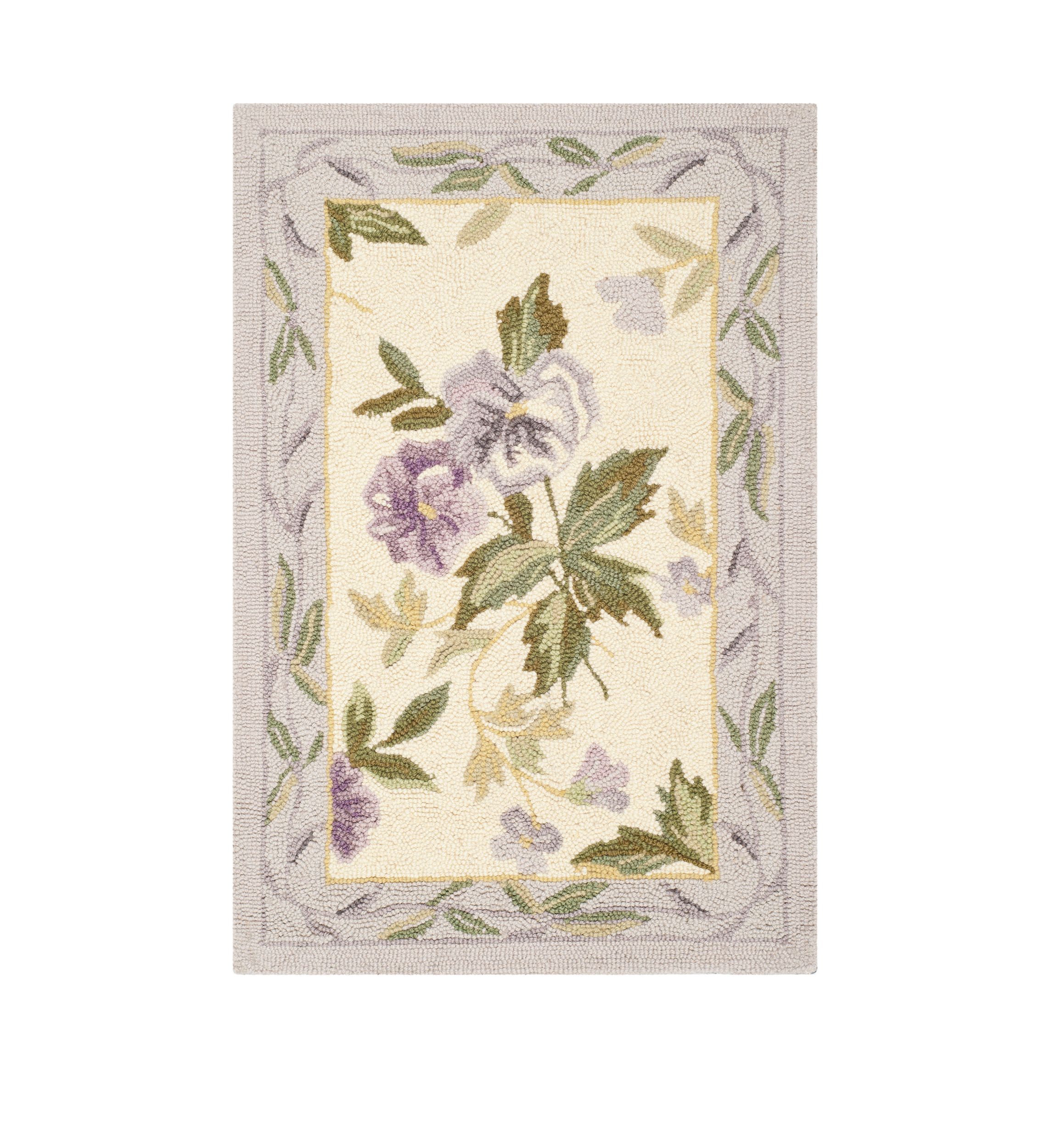 Chelsea Ivory Hand Hooked Ivory Floral  Area Rug Collection