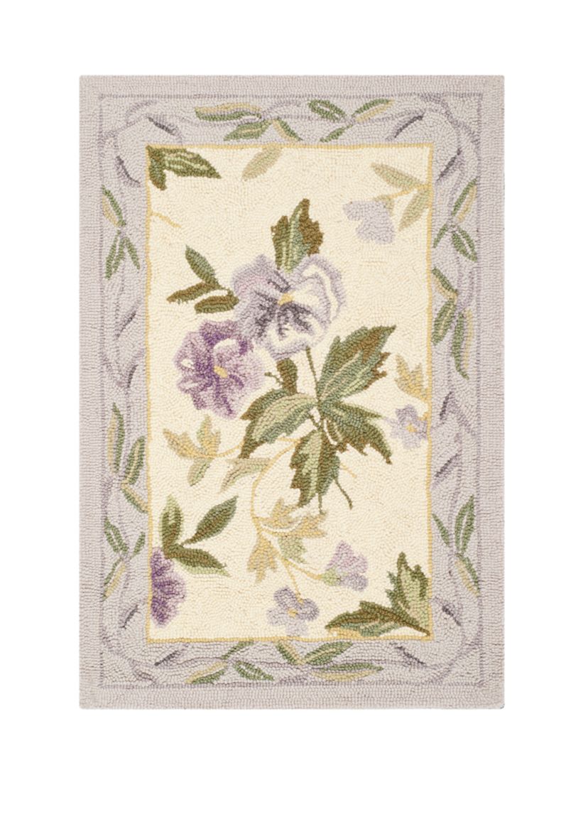 Chelsea Ivory Hand Hooked Ivory Floral  Area Rug Collection