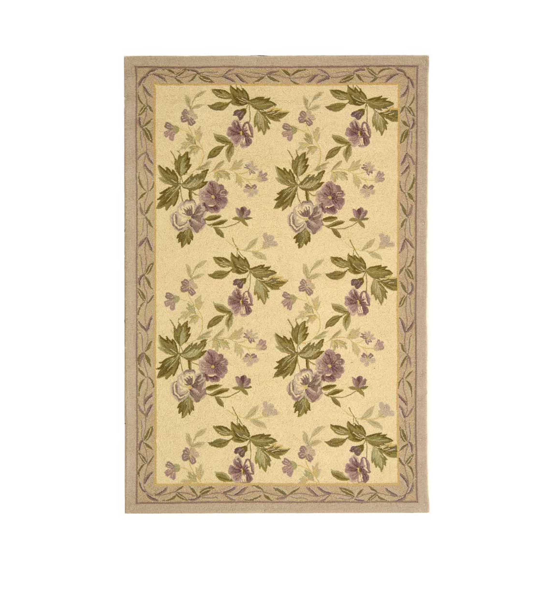 Chelsea Ivory Hand Hooked Ivory Floral  Area Rug Collection