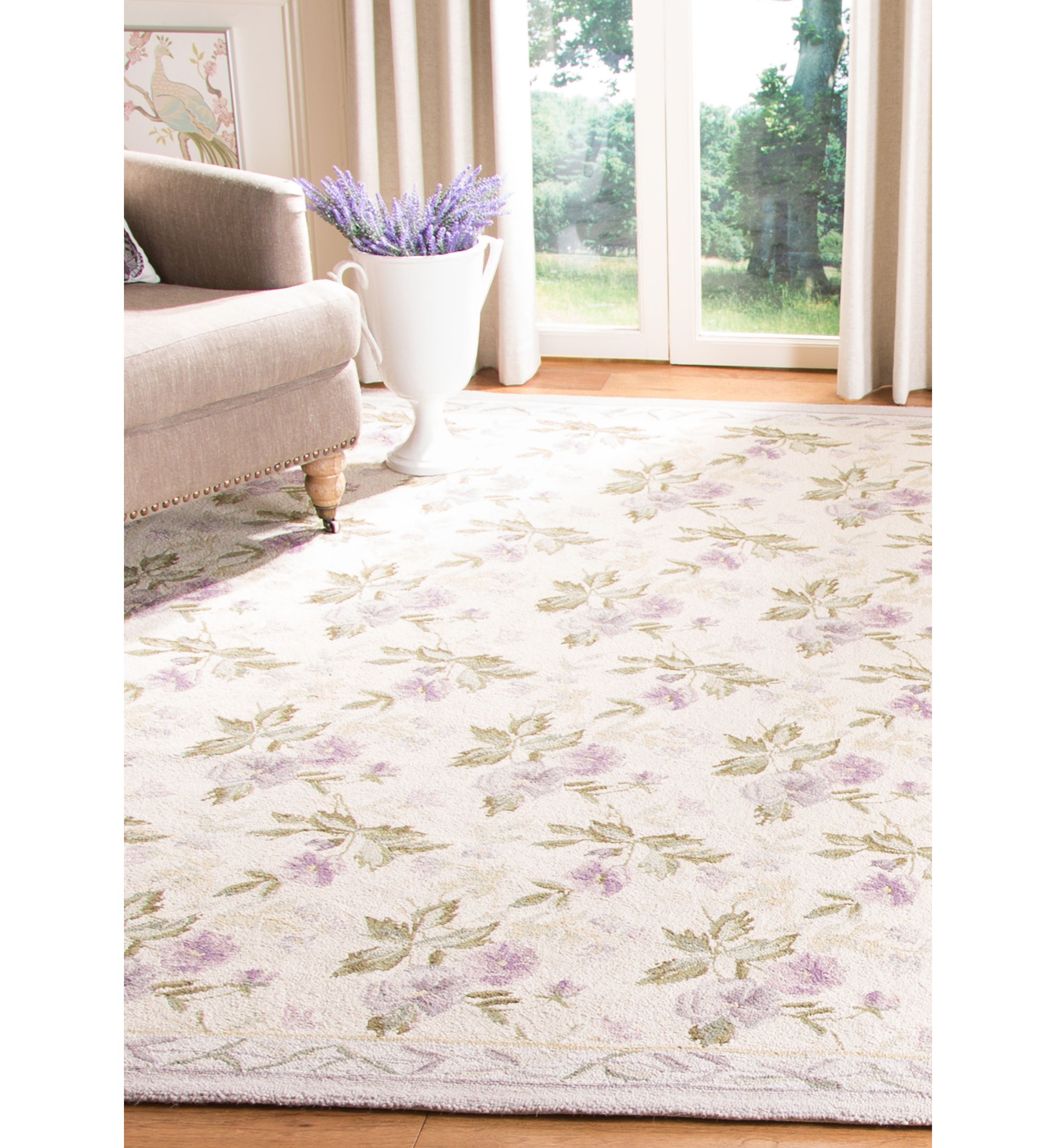 Chelsea Ivory Hand Hooked Ivory Floral  Area Rug Collection