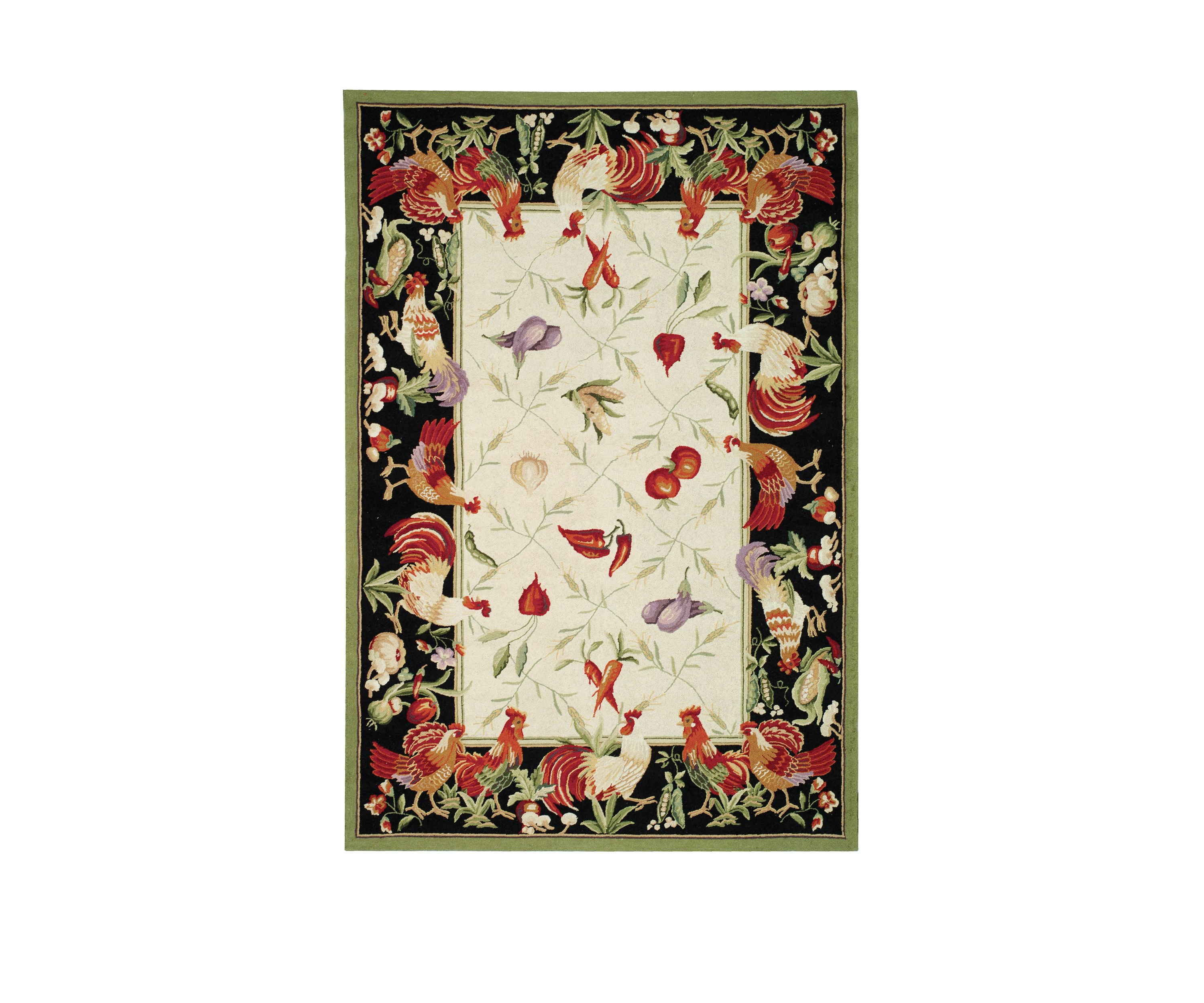 Chelsea Roosters with Vegetables  Area Rug Collection