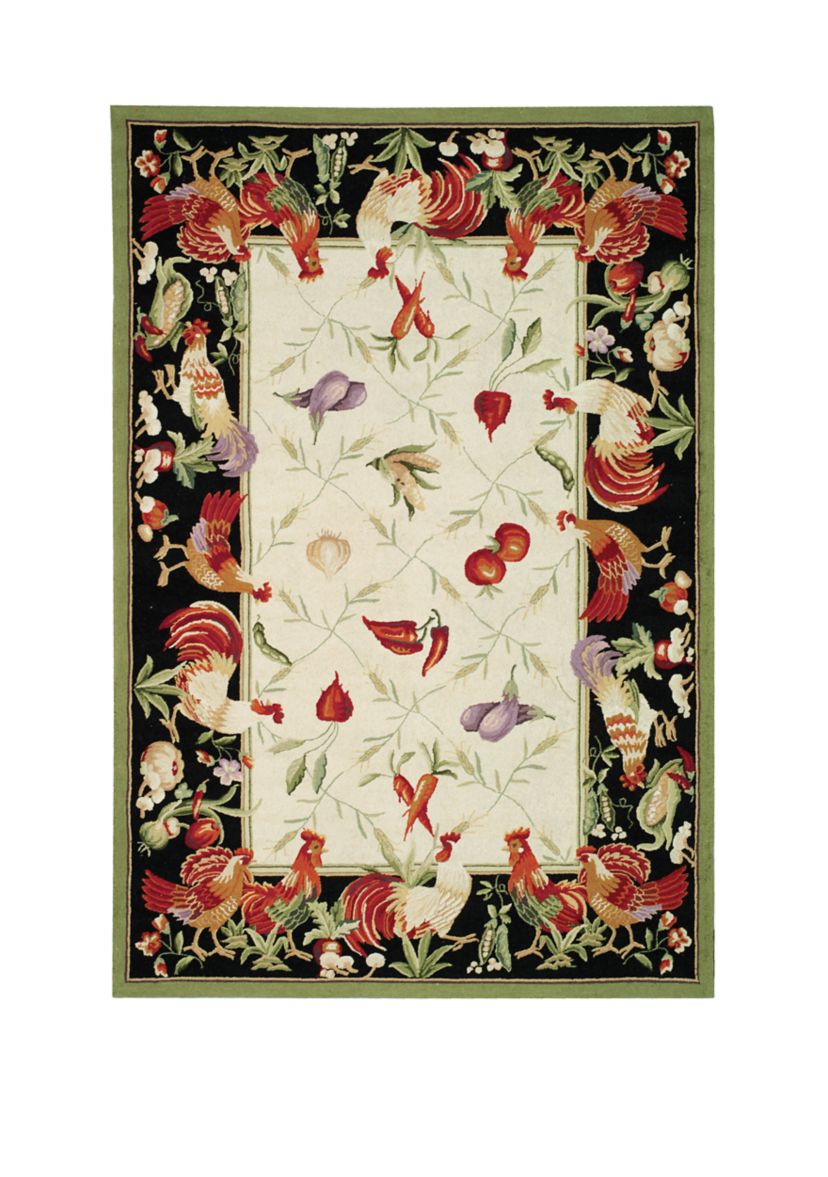 Chelsea Roosters with Vegetables  Area Rug Collection