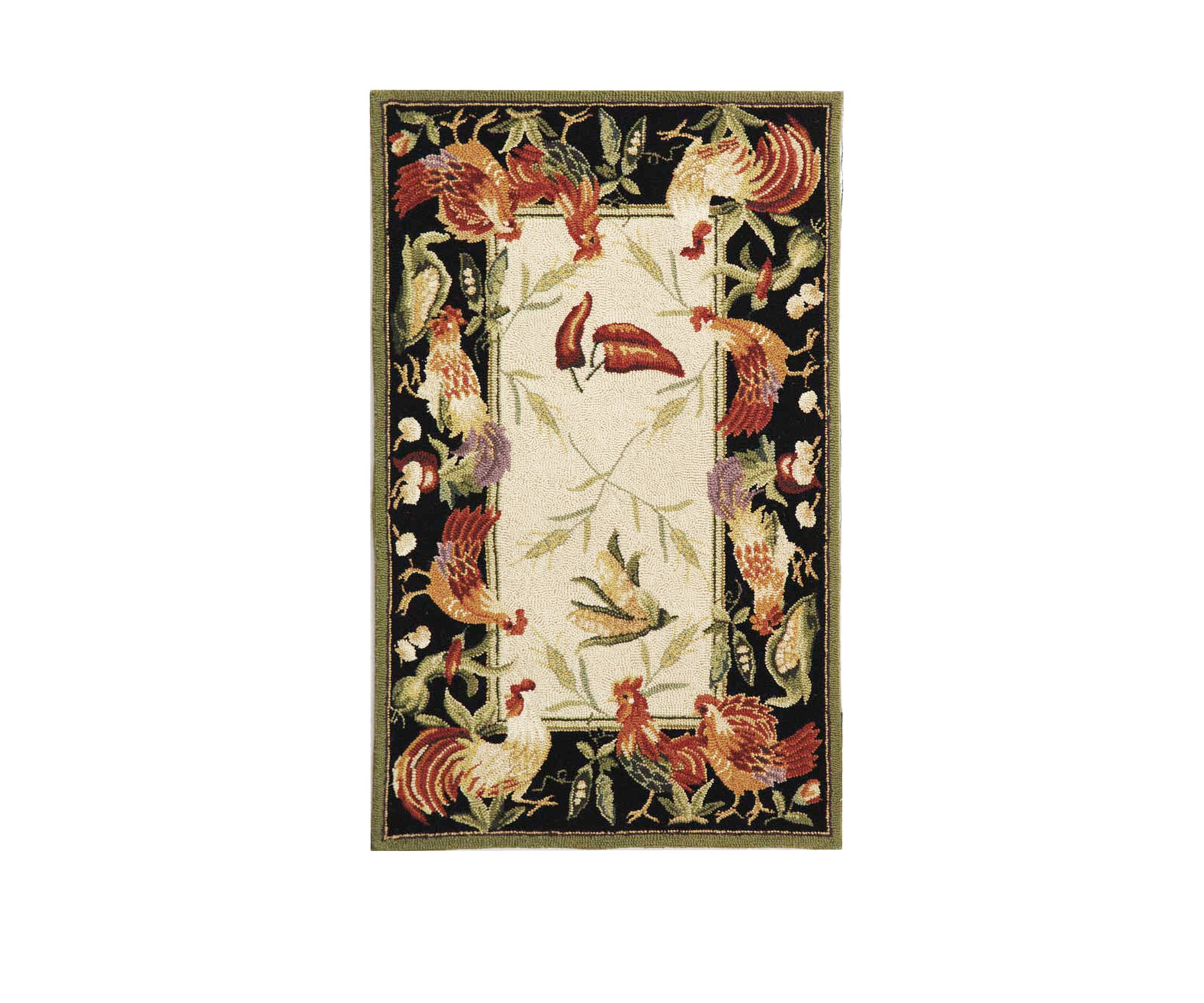 Chelsea Roosters with Vegetables  Area Rug Collection